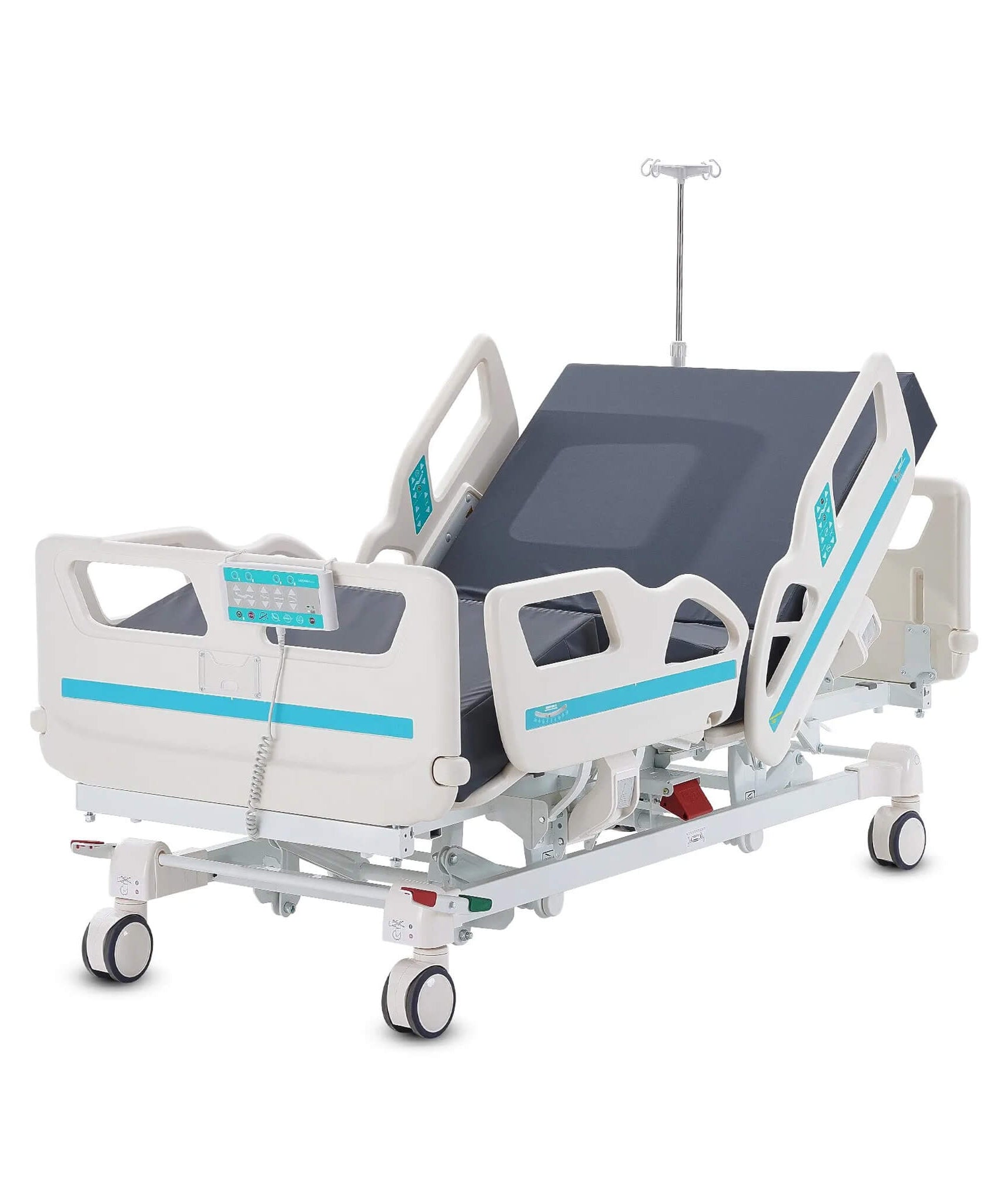 Premium 5-Function Electric Adjustable Medical Hospital Bed With Cardiac Position, 550LBS (SAK62312)