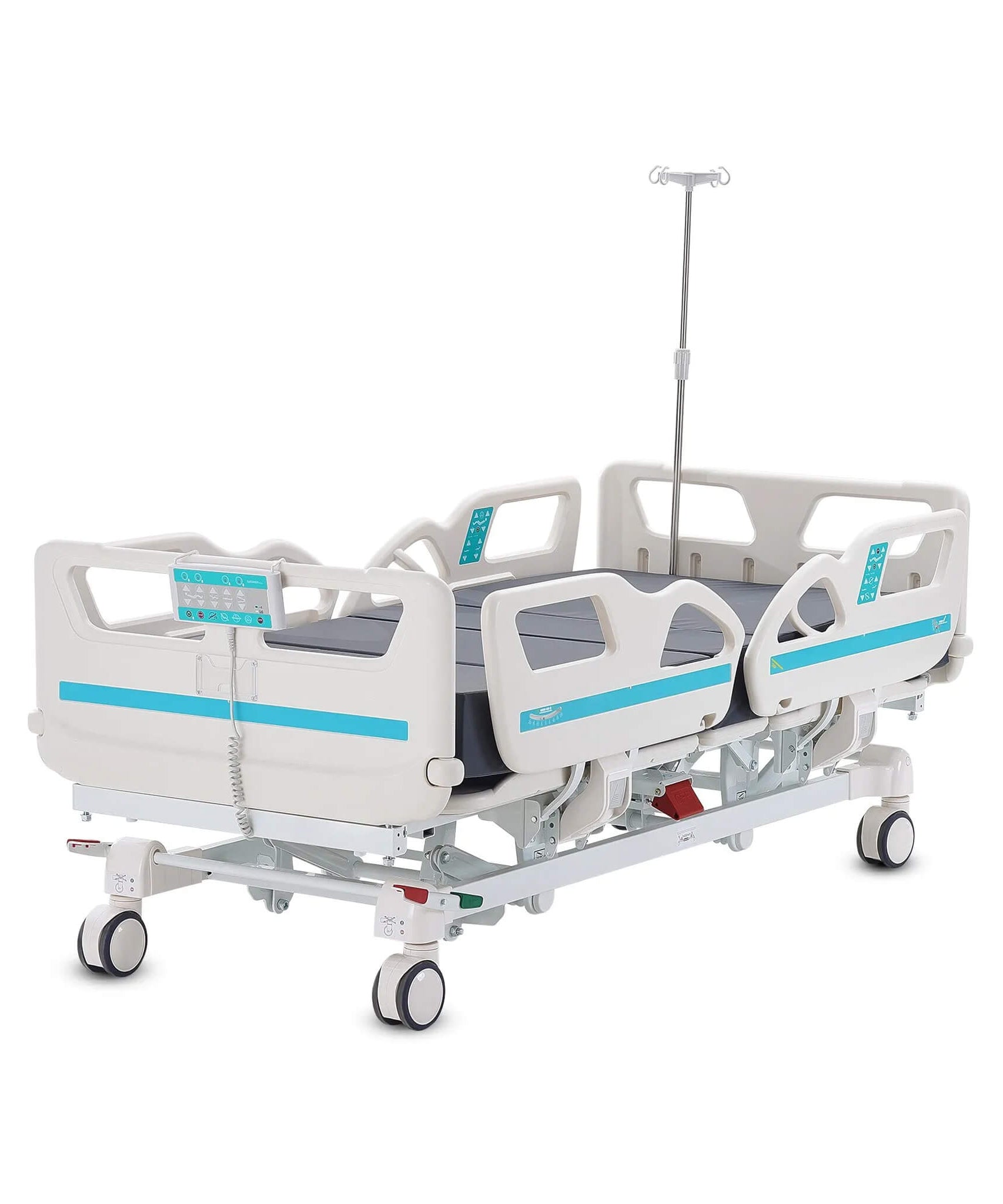 Premium 5-Function Electric Adjustable Medical Hospital Bed With Cardiac Position, 550LBS (SAK62312)