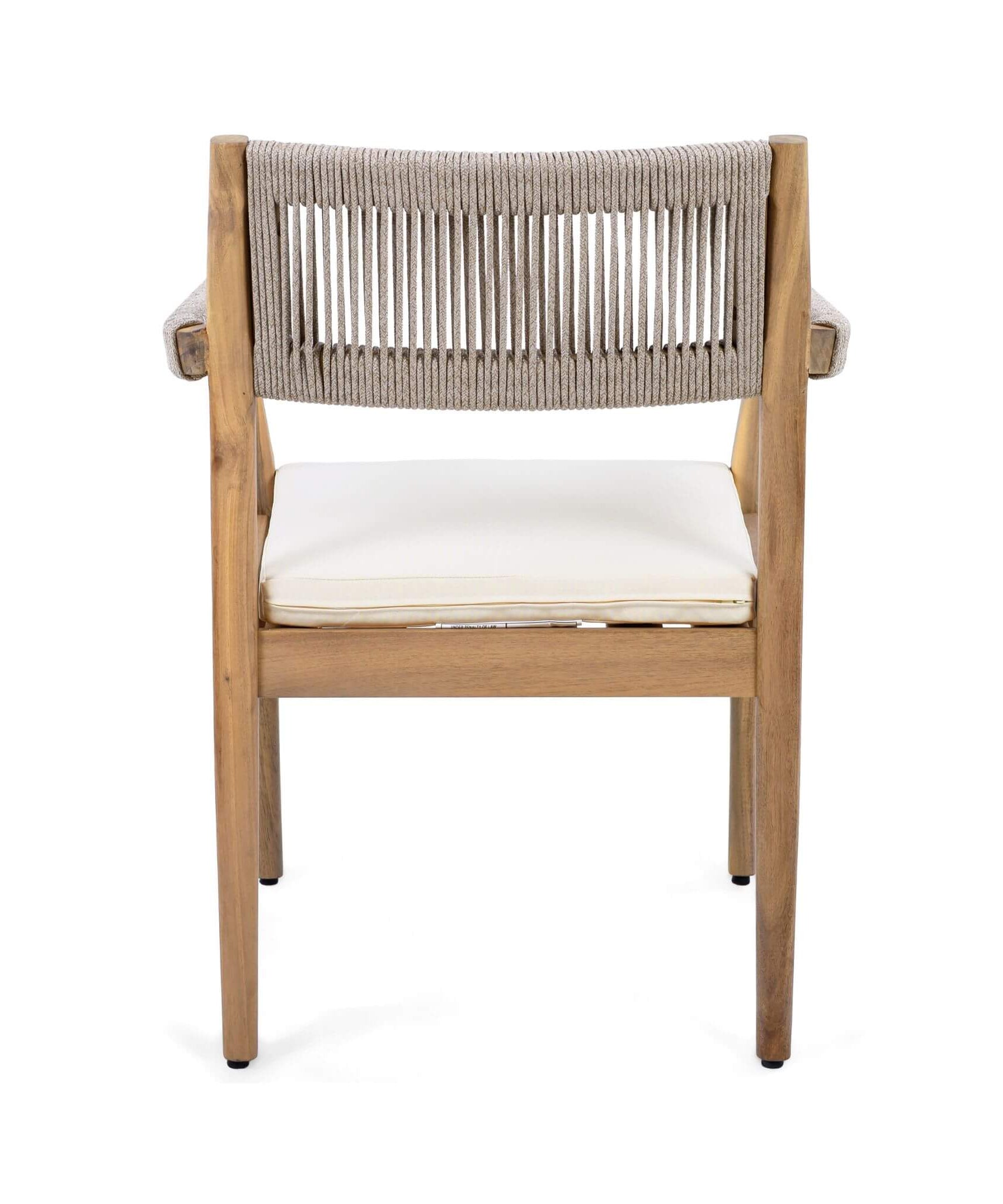 Alora Premium 5-Piece Outdoor Acacia Wood Patio Furniture Set With Braided Dining Chairs, Cushions, And Dining Table (SAK26754)