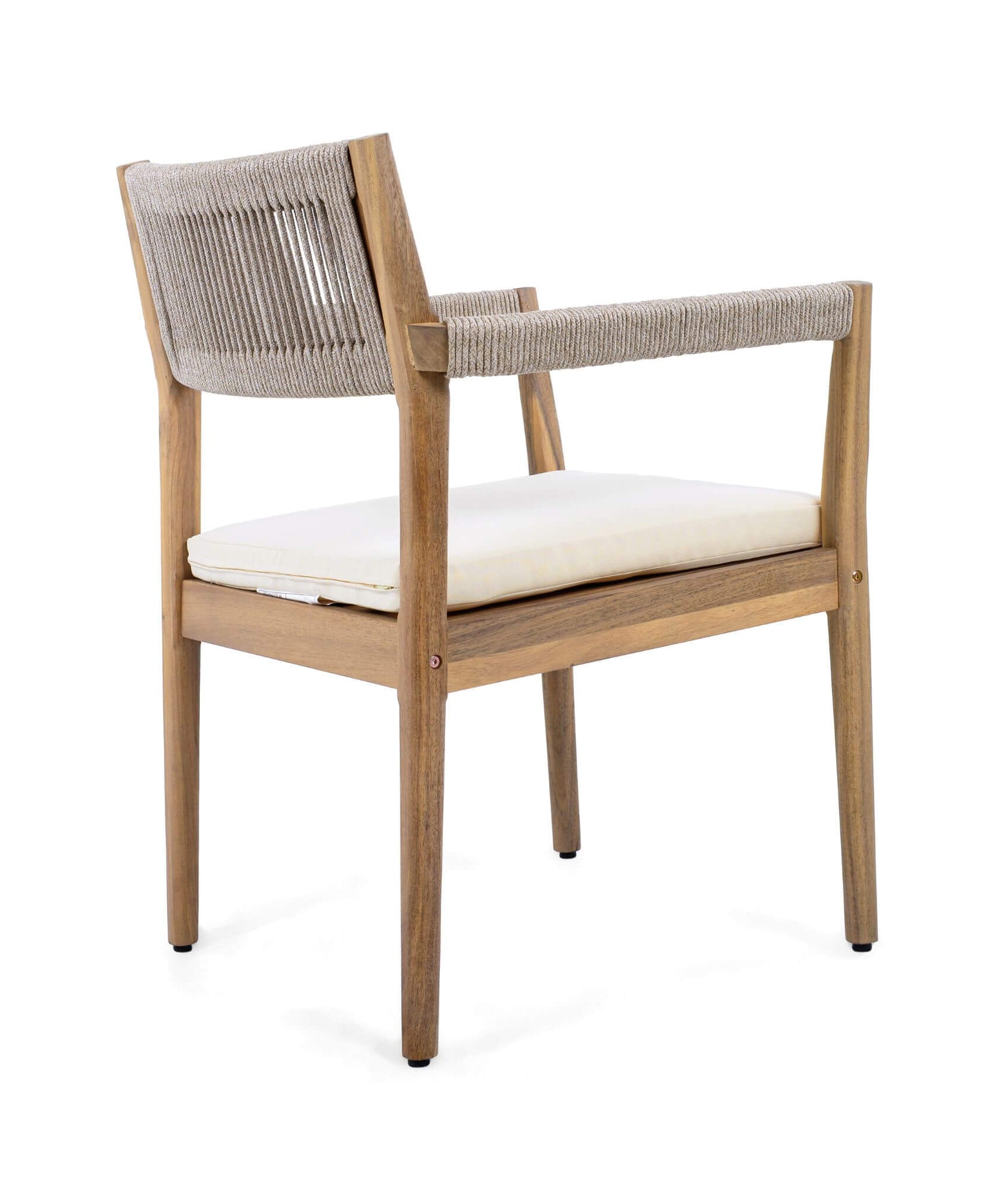 Alora Premium 5-Piece Outdoor Acacia Wood Patio Furniture Set With Braided Dining Chairs, Cushions, And Dining Table (SAK26754)