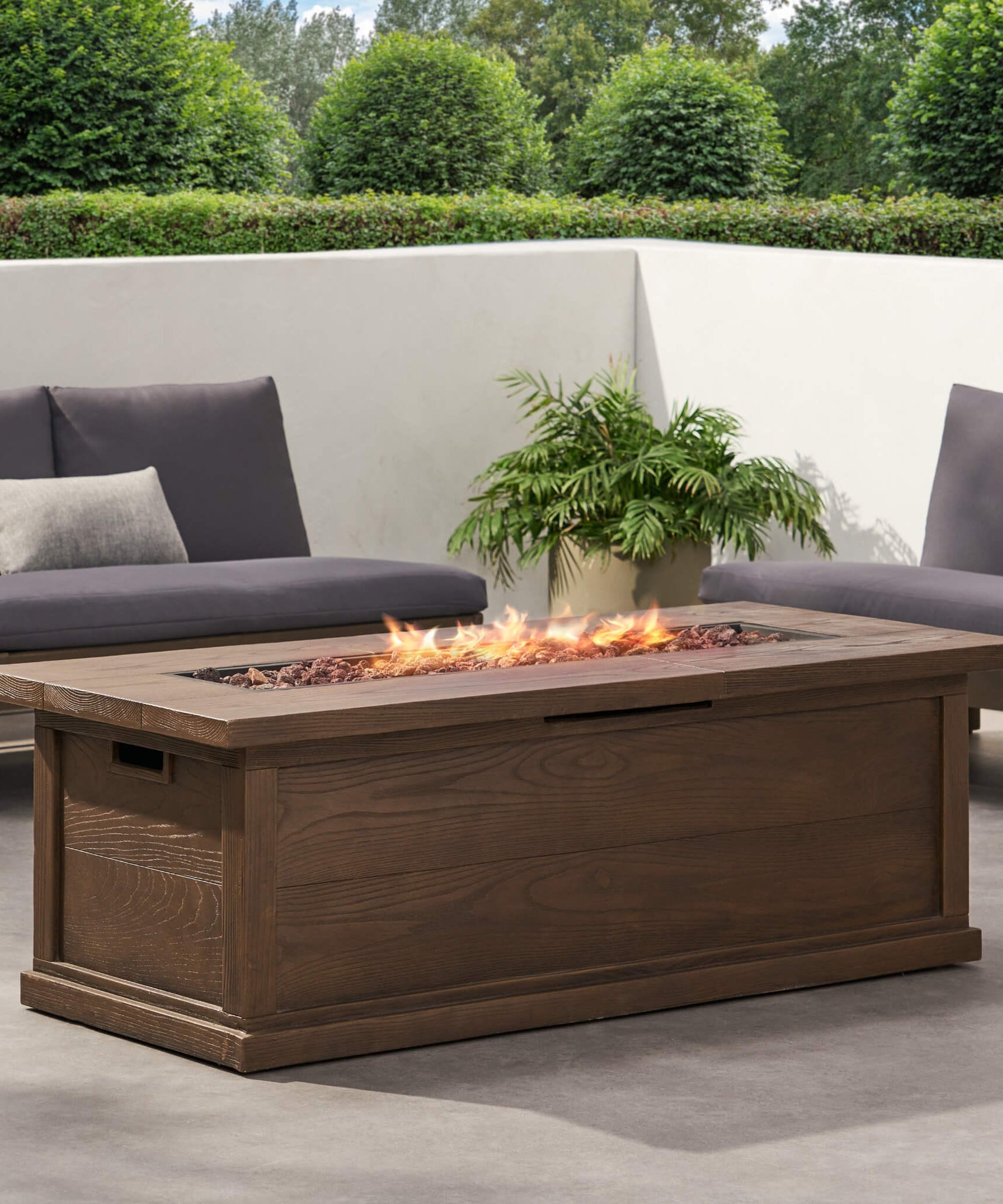 Alora Premium 56" Transitional Rectangular Outdoor Propane Gas Fire Pit Table, 50K BTU (SAK25790)