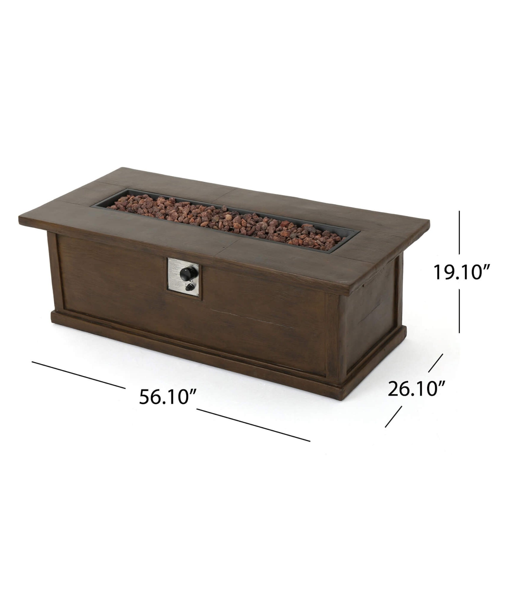 Alora Premium 56" Transitional Rectangular Outdoor Propane Gas Fire Pit Table, 50K BTU (SAK25790)