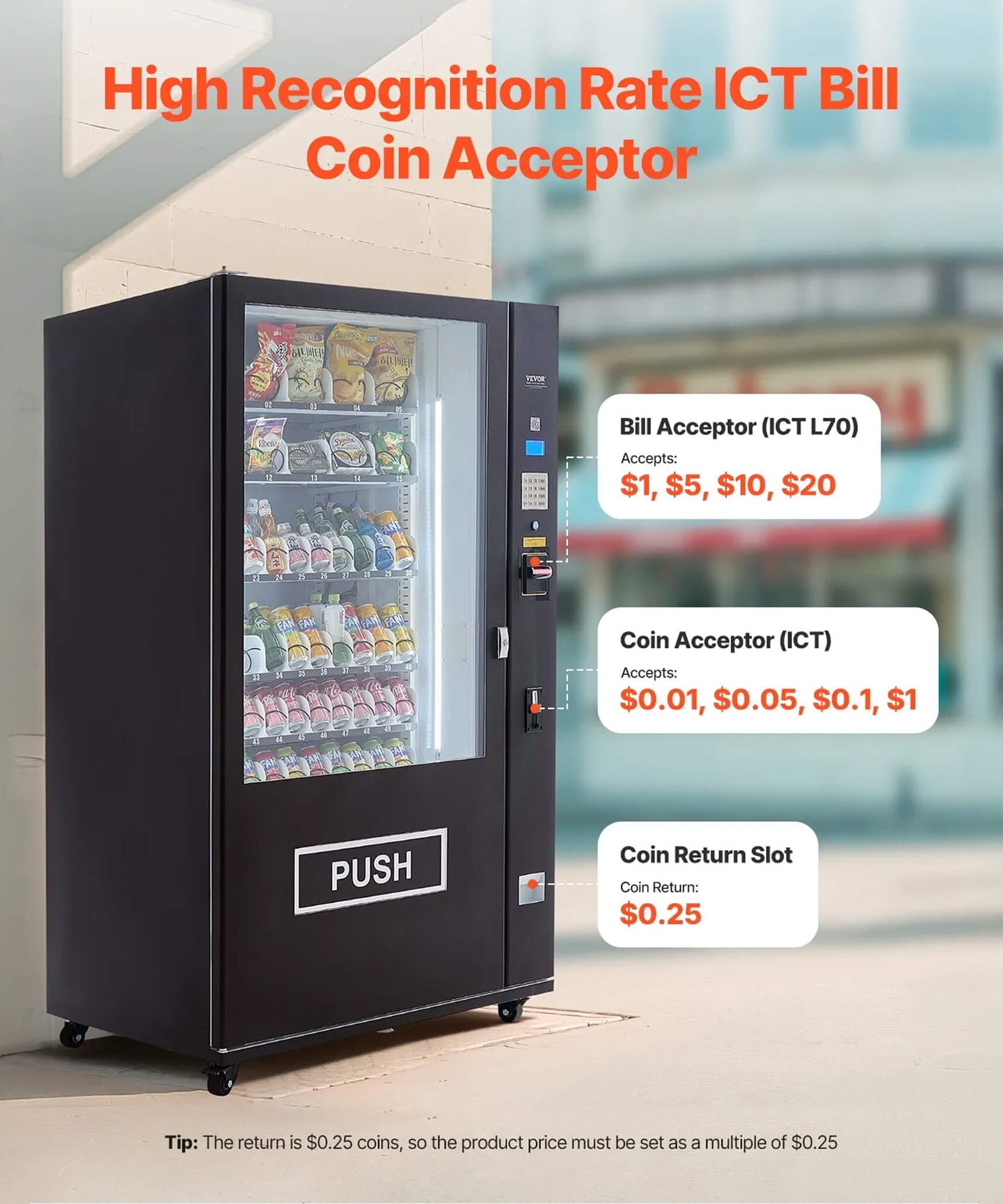 Premium 60-Slot Combo Vending Machine With ICT Bill And Coin Acceptor (SAK31842)