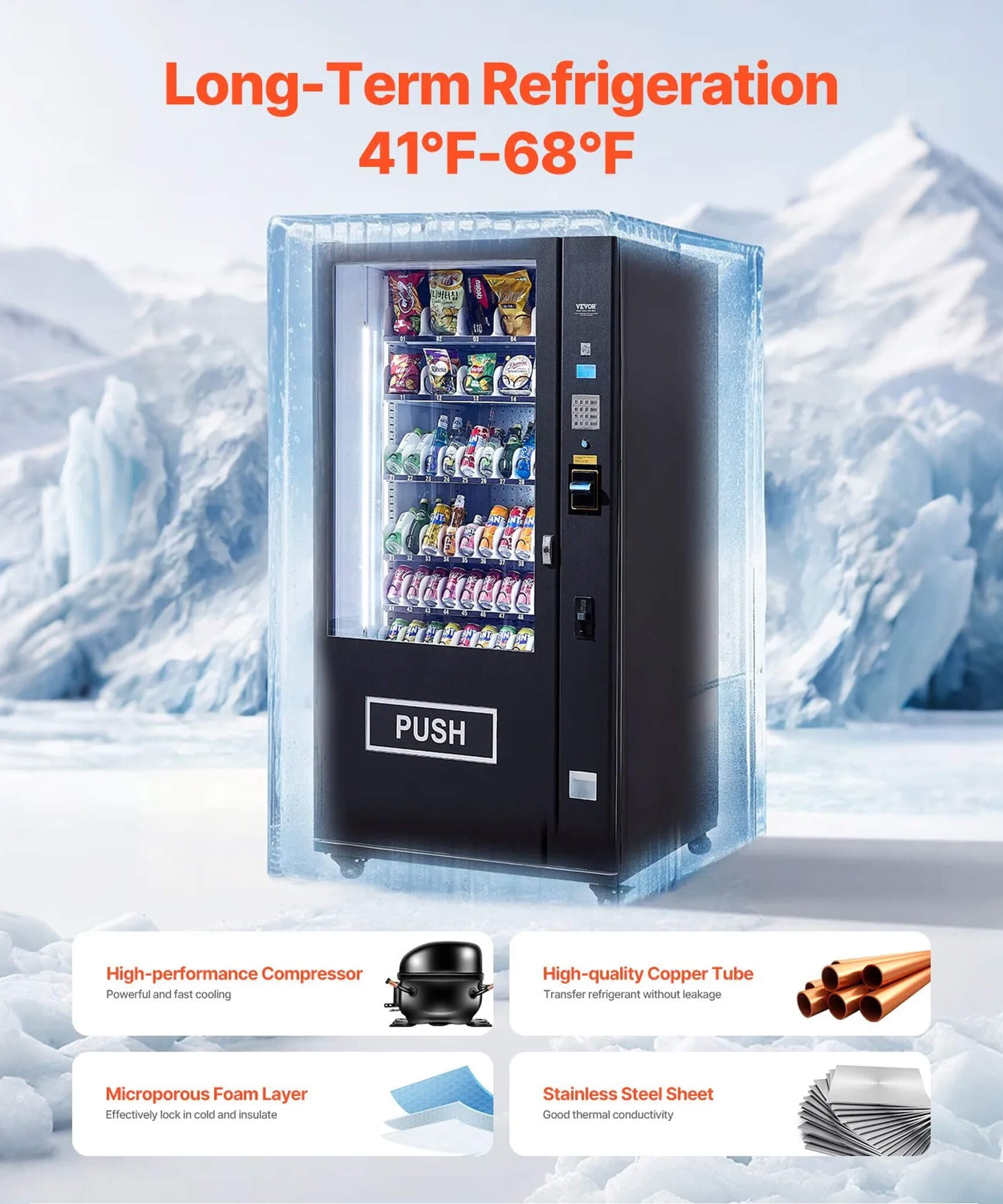 Premium 60-Slot Combo Vending Machine With ICT Bill And Coin Acceptor (SAK31842)