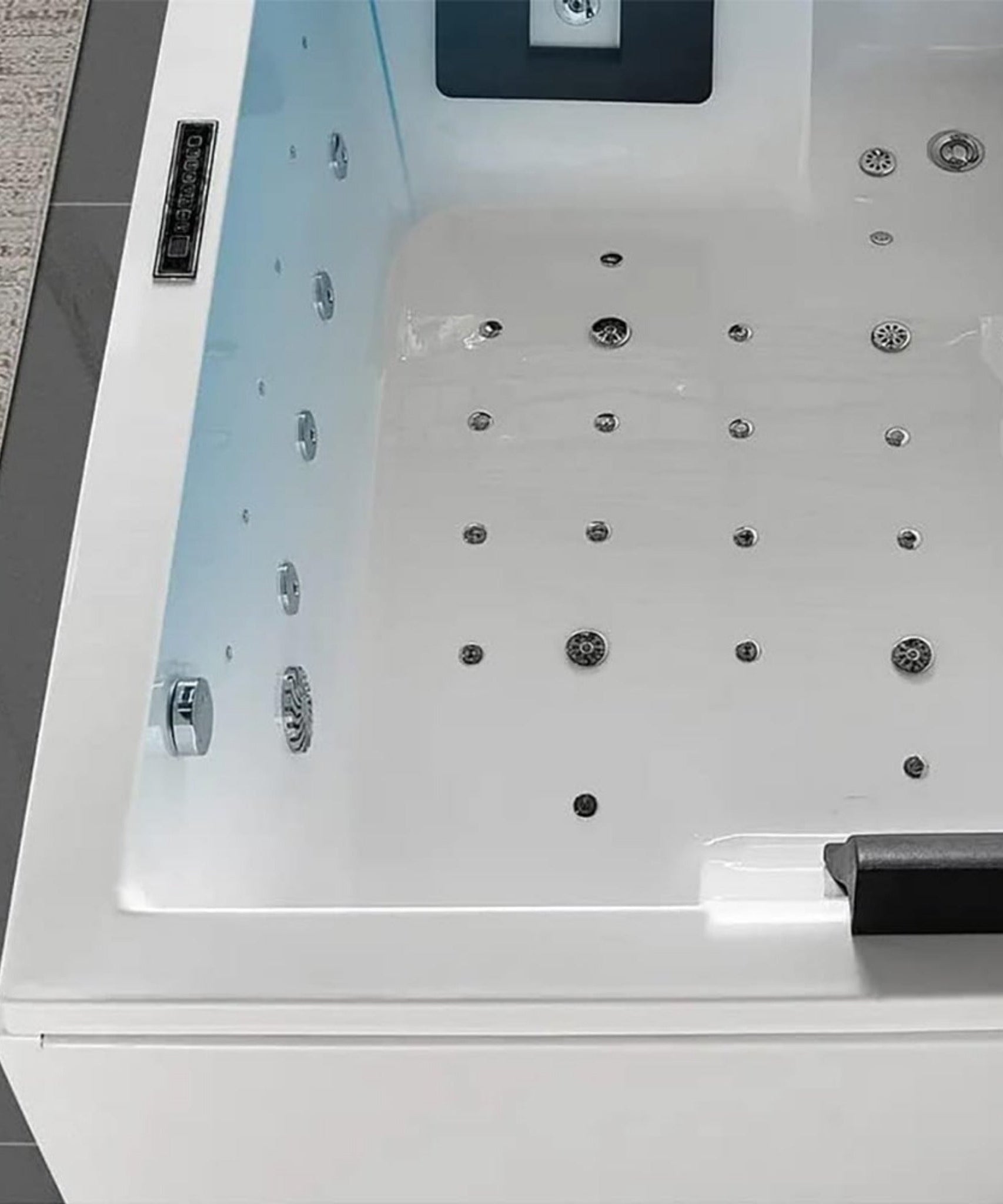 Nuvia Luxara 71-Inch Premium Modern Acrylic Soaking Bathtub With Bubble Jets And LED Lighting (SAK26415)