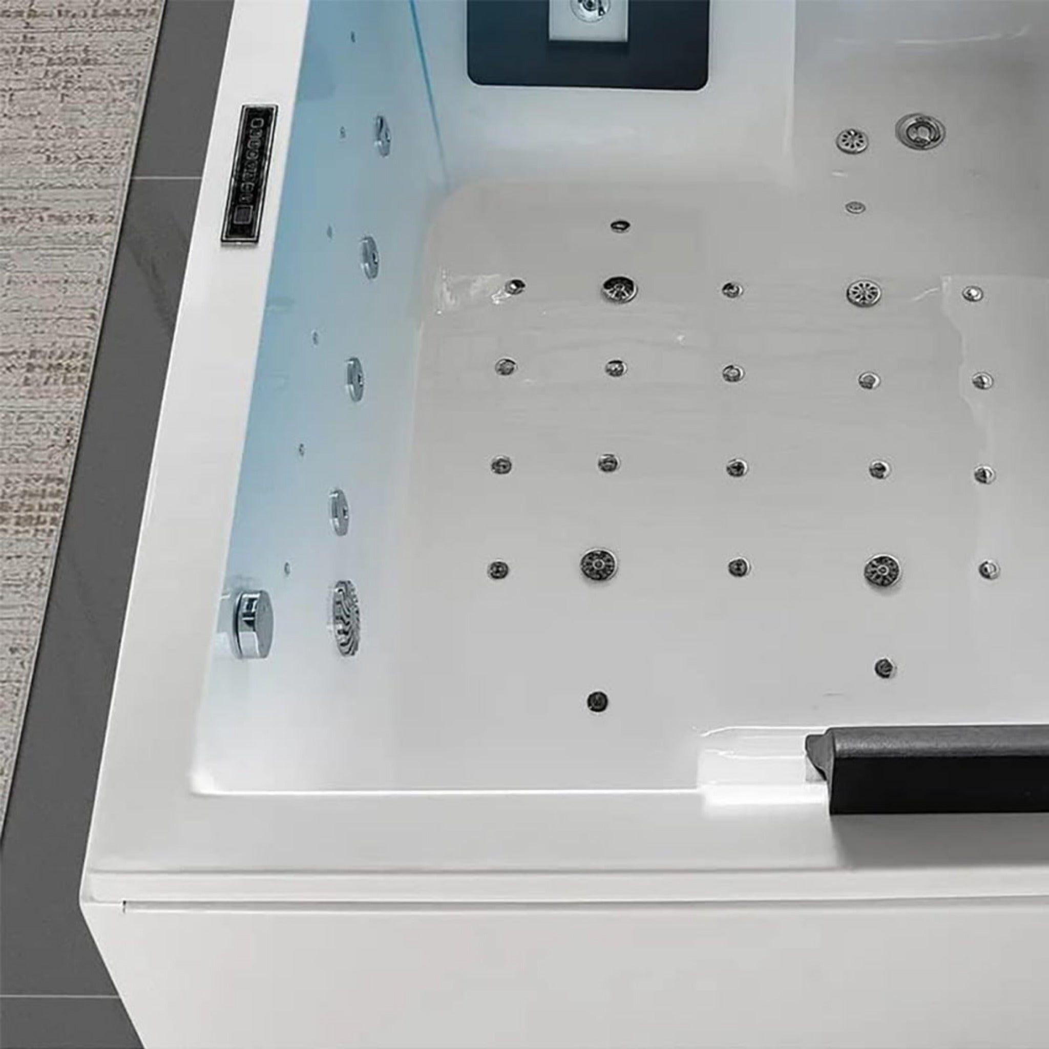 Nuvia Luxara 71-Inch Premium Modern Acrylic Soaking Bathtub With Bubble Jets And LED Lighting (SAK26415)