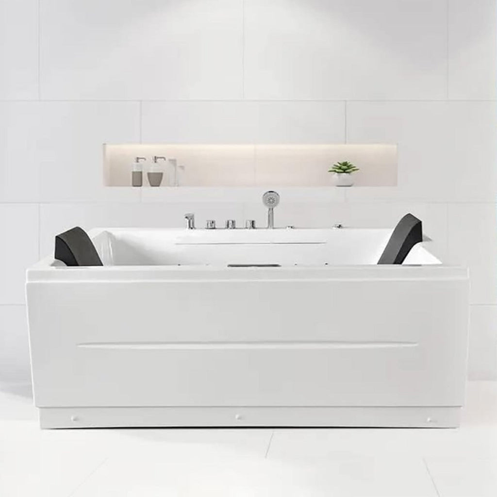 Nuvia Luxara 71-Inch Premium Modern Acrylic Soaking Bathtub With Bubble Jets And LED Lighting (SAK26415)