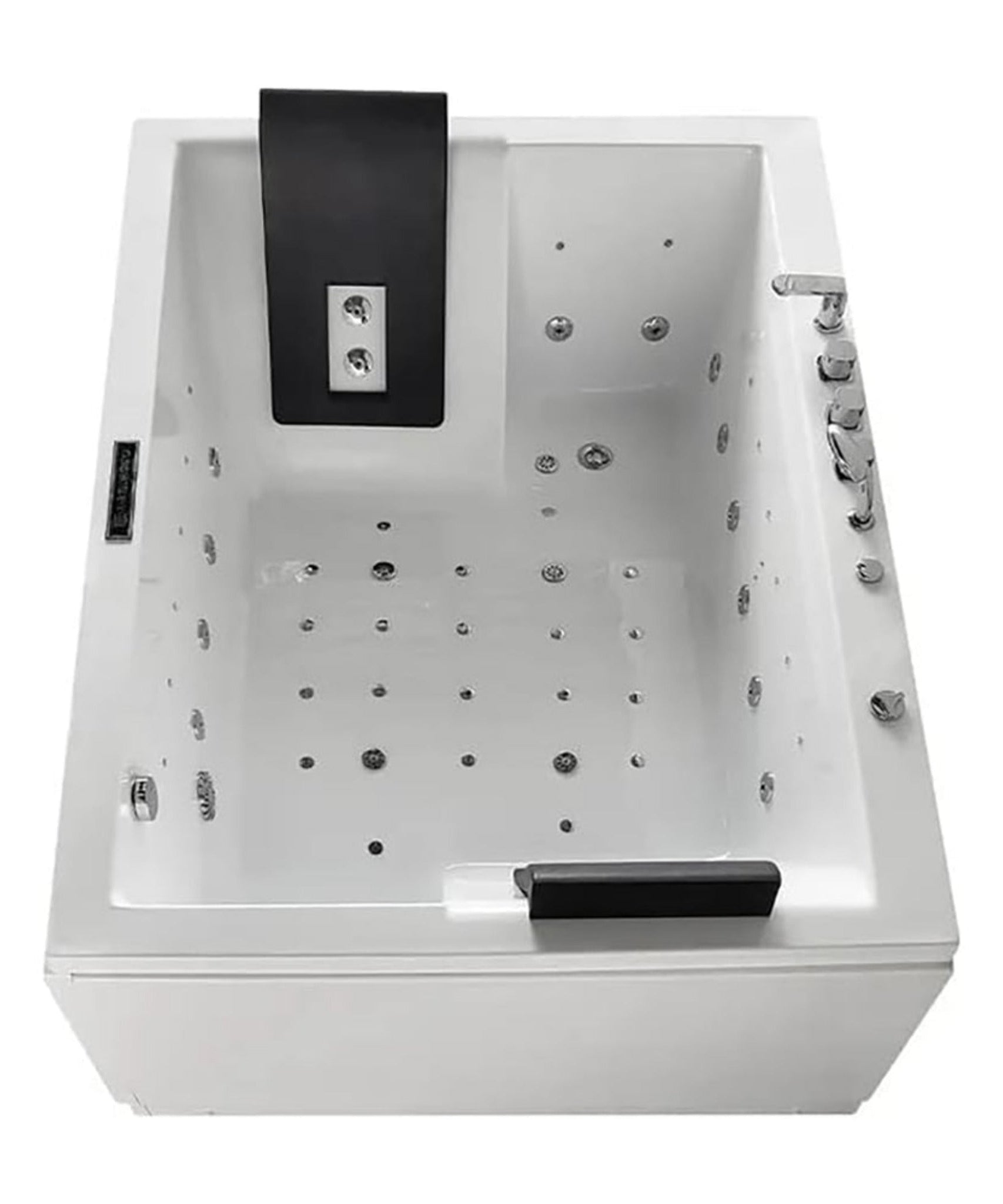 Nuvia Luxara 71-Inch Premium Modern Acrylic Soaking Bathtub With Bubble Jets And LED Lighting (SAK26415)