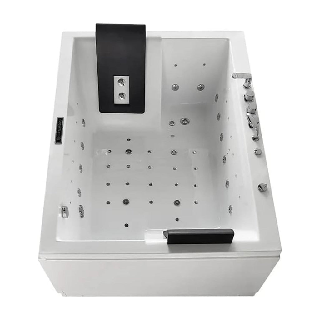 Nuvia Luxara 71-Inch Premium Modern Acrylic Soaking Bathtub With Bubble Jets And LED Lighting (SAK26415)