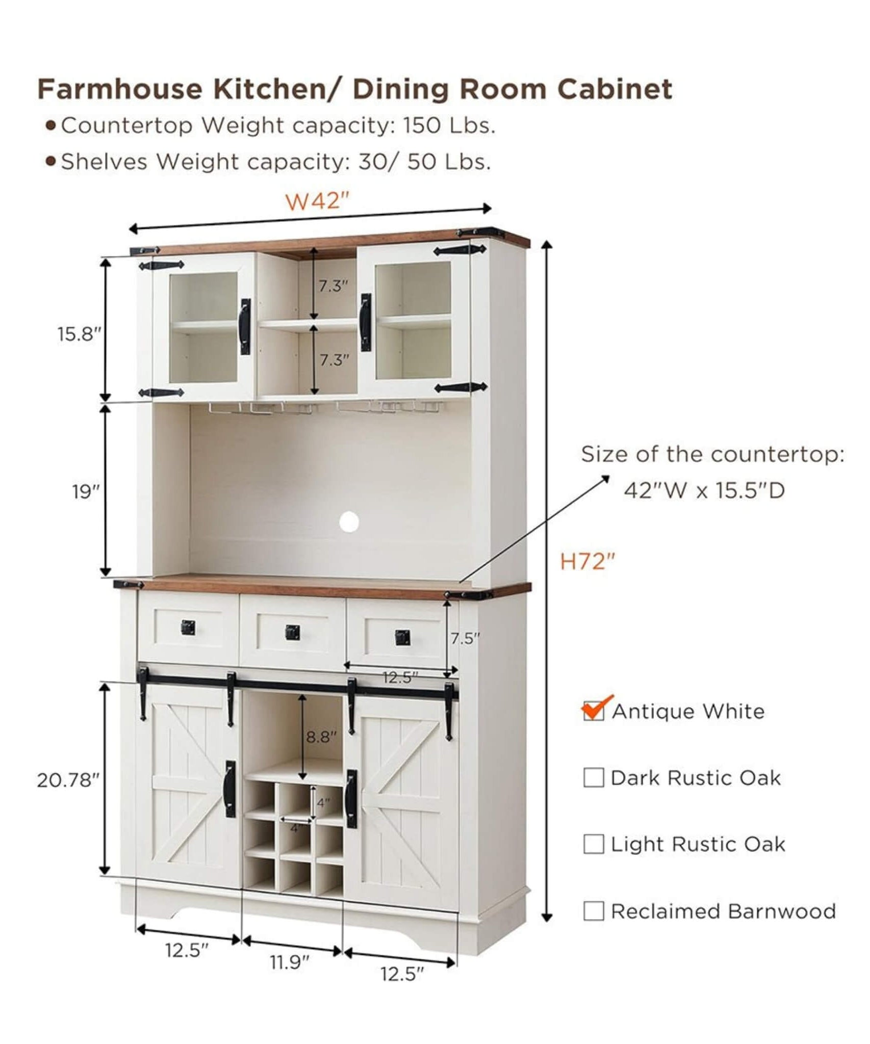 Nuvia Premium 72-Inch Home Bar Wine Cabinet W/ Sliding Barn Door (SAK12947)