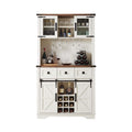 Nuvia Premium 72-Inch Home Bar Wine Cabinet W/ Sliding Barn Door (SAK12947)