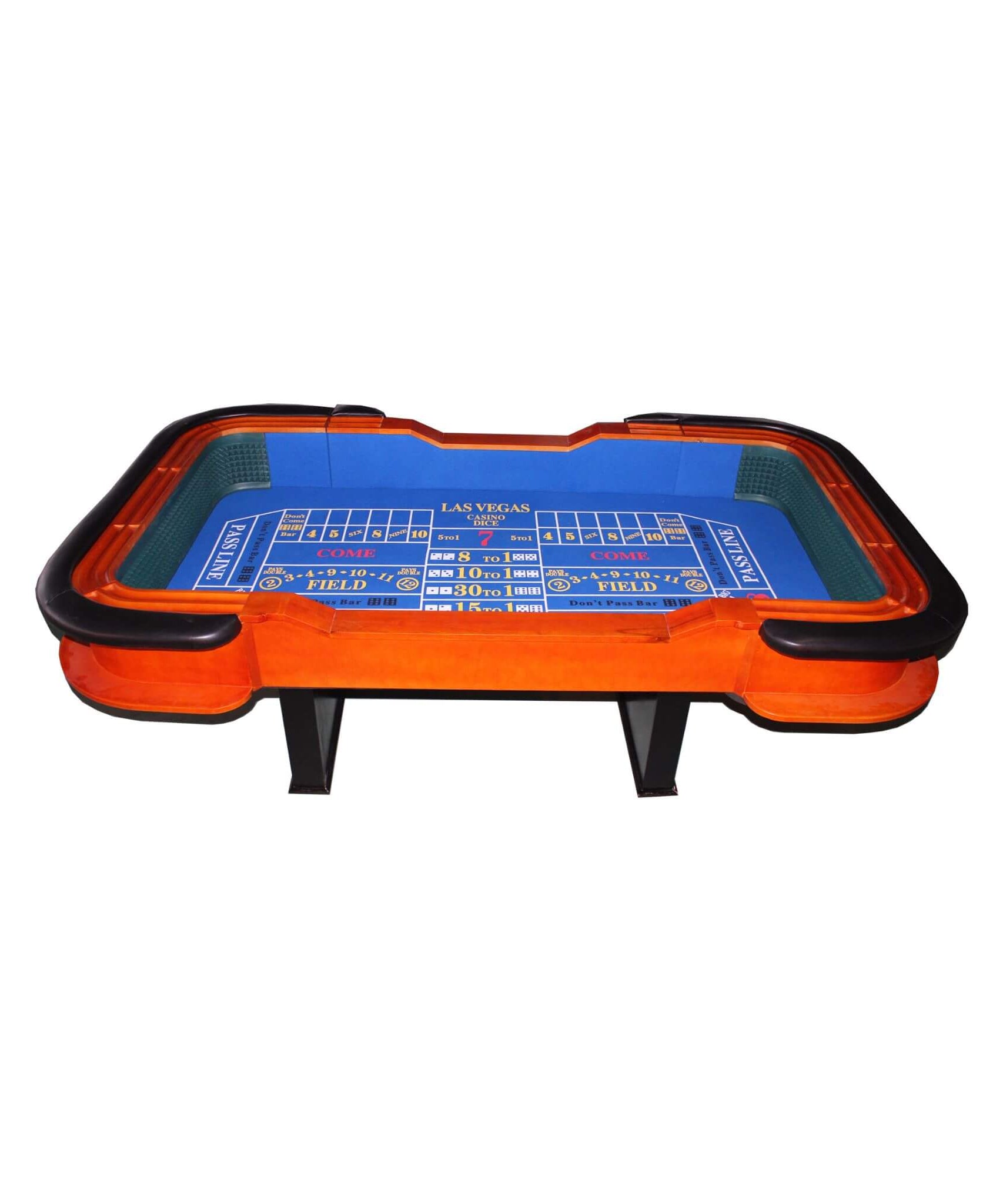 Premium 8FT Deluxe Casino Craps Table With Blue Felt And Pyramid Bumper (SAK91403)
