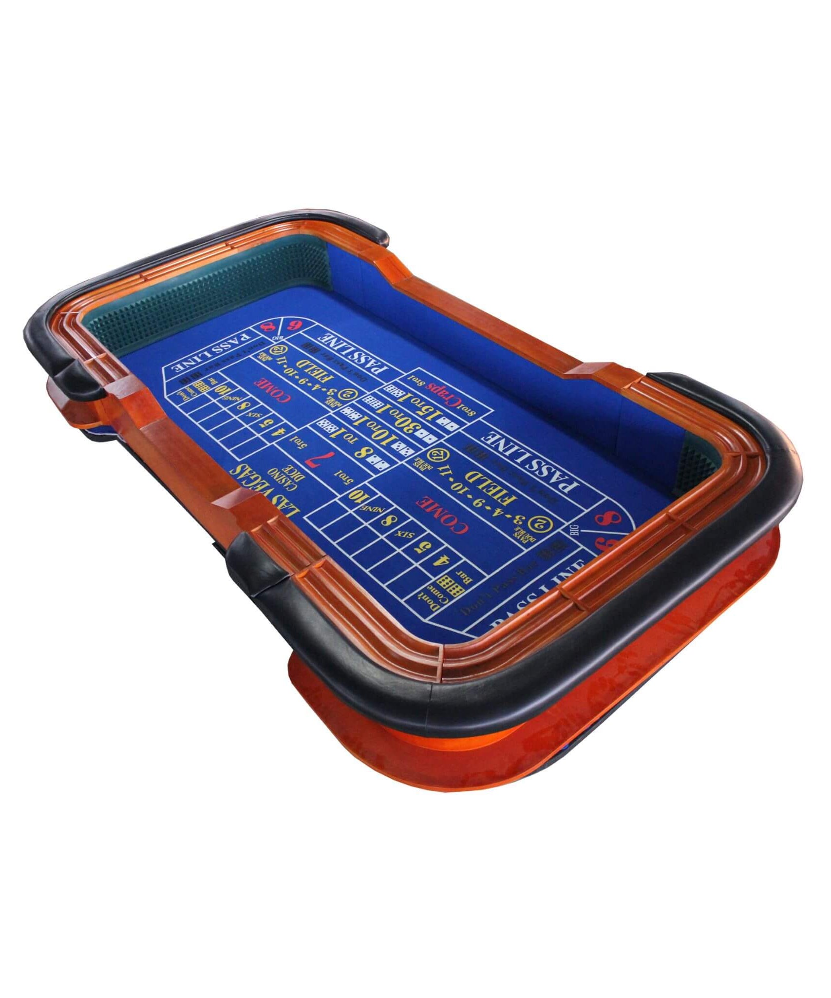 Premium 8FT Deluxe Casino Craps Table With Blue Felt And Pyramid Bumper (SAK91403)