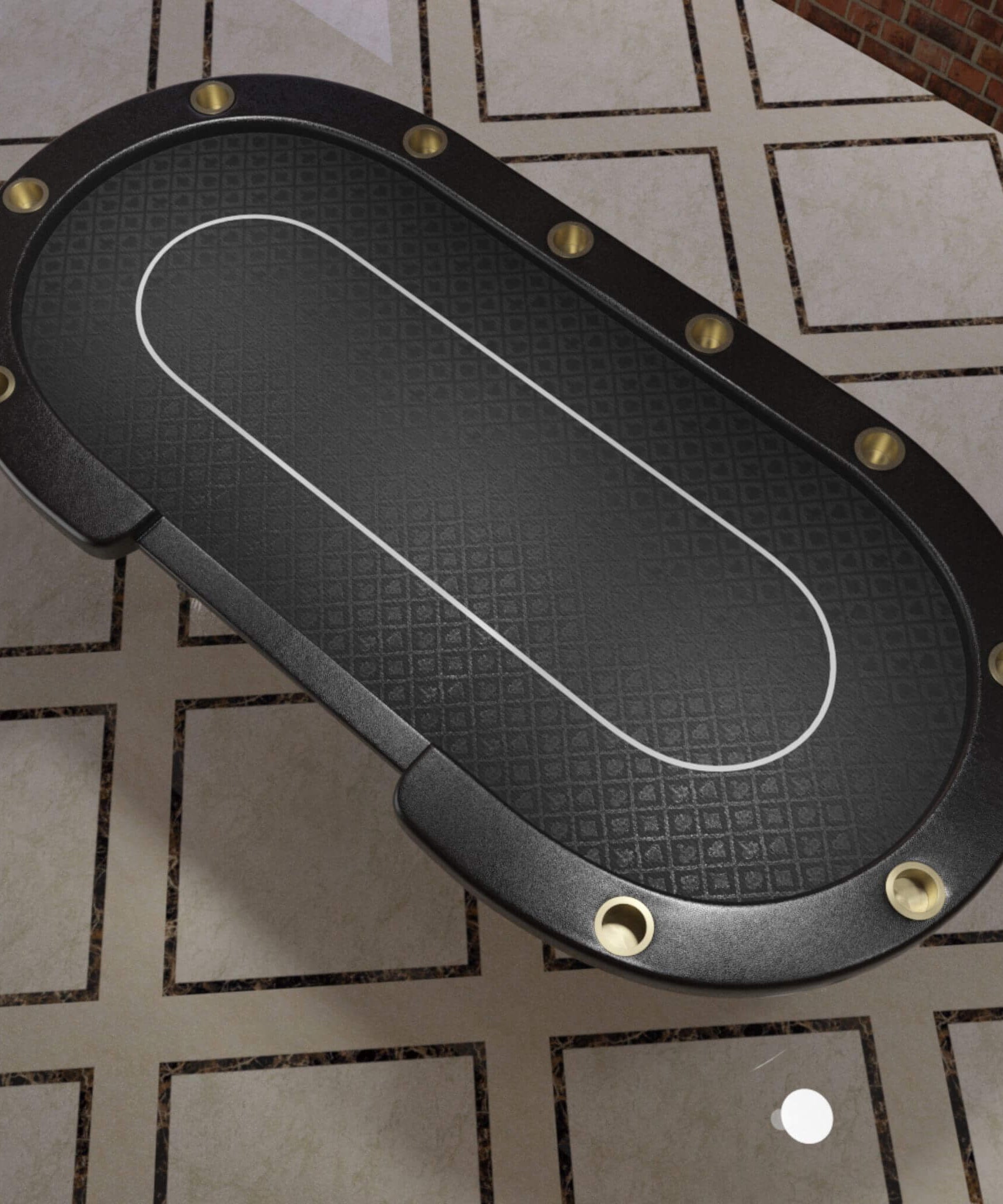 Premium 96-Inch 10-Player Oval Poker Table With Cup Holders (SAK51874)