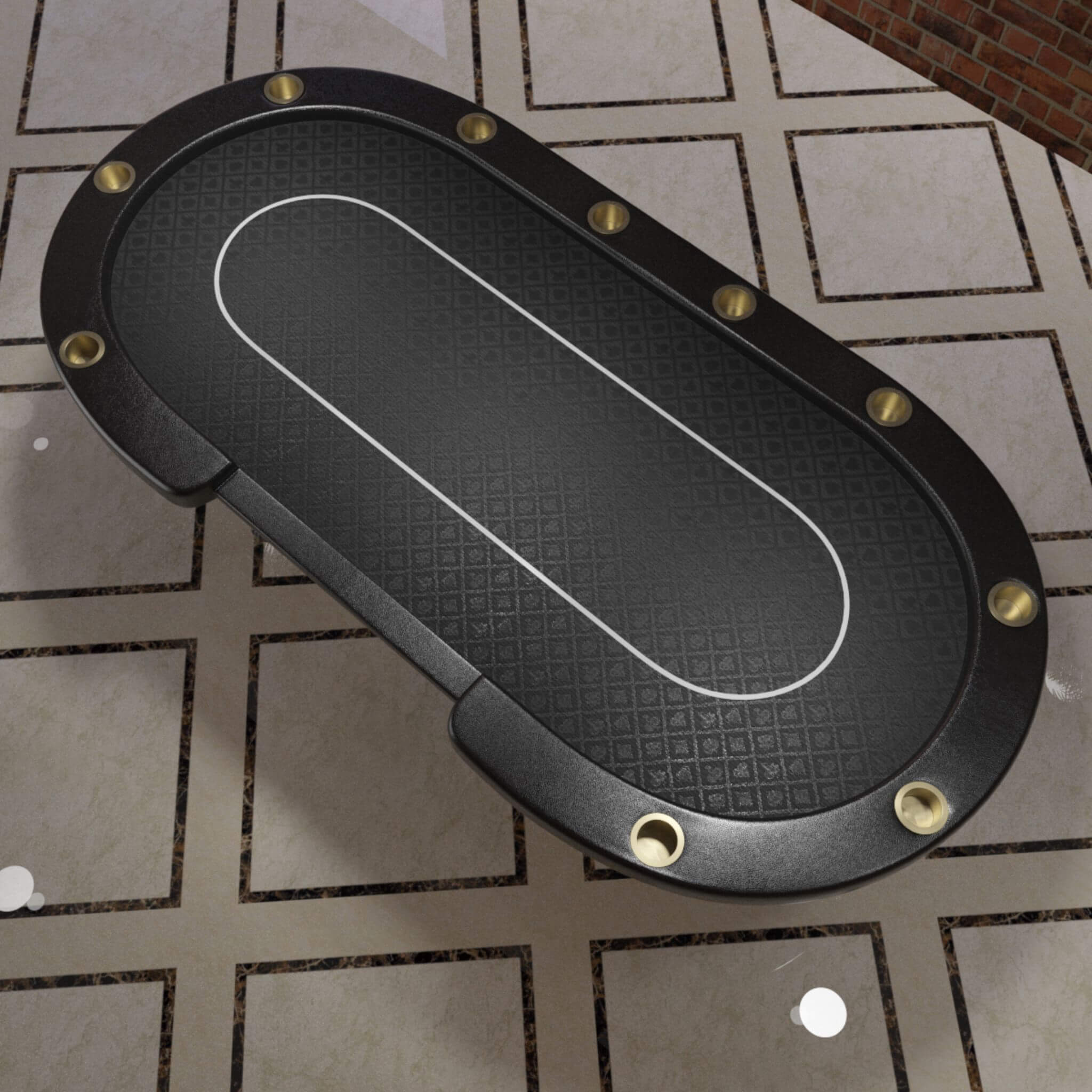 Premium 96-Inch 10-Player Oval Poker Table With Cup Holders (SAK51874)