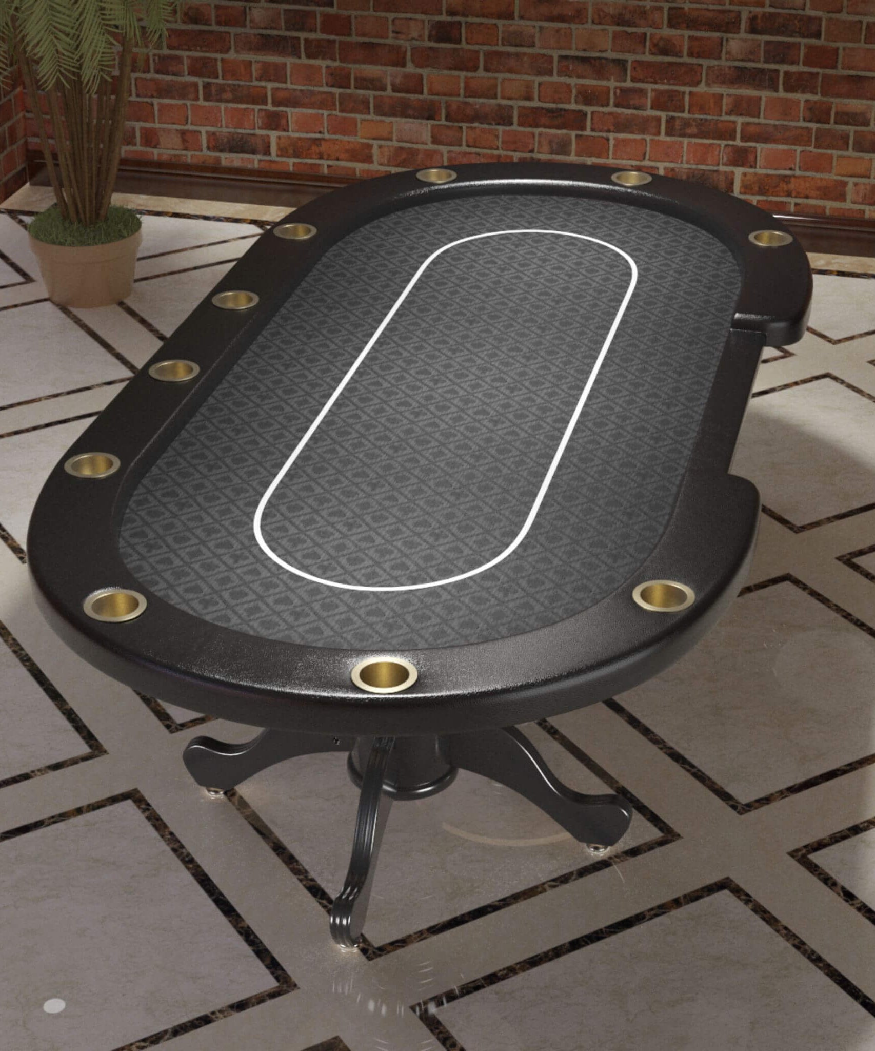 Premium 96-Inch 10-Player Oval Poker Table With Cup Holders (SAK51874)