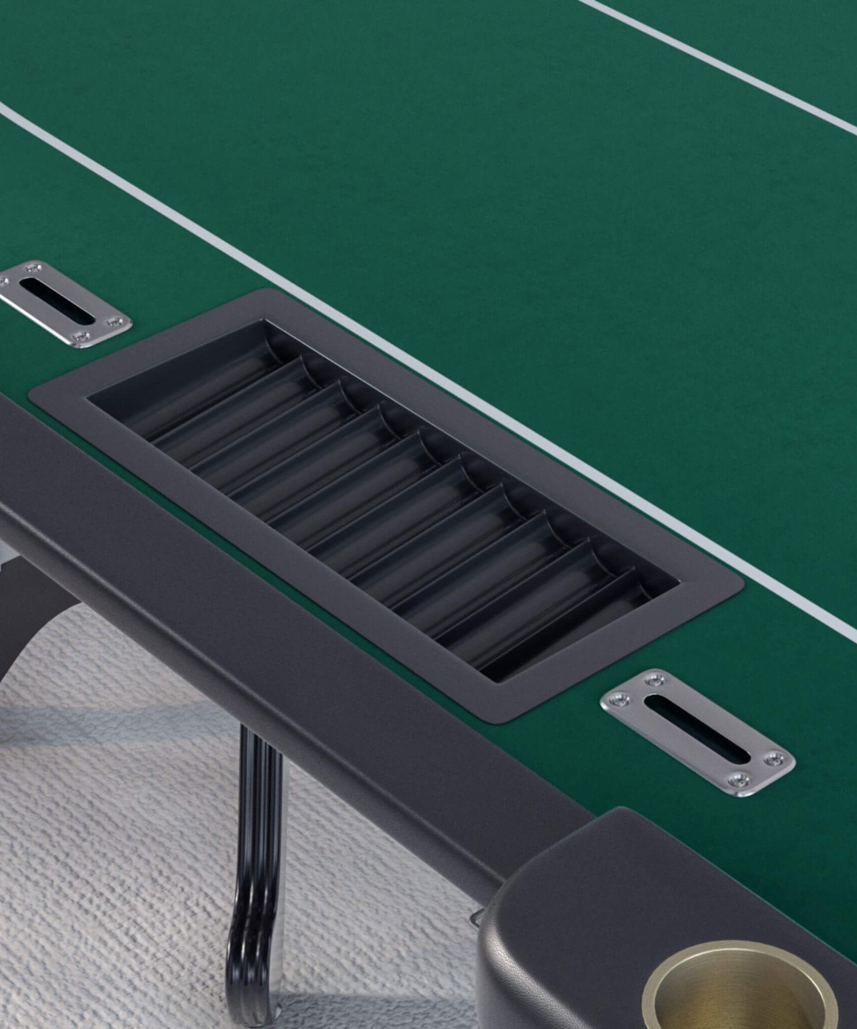 Premium 96-Inch Aura Oval Poker Table With Cup Holders, Chips Tray And Drop Box (SAK31045)