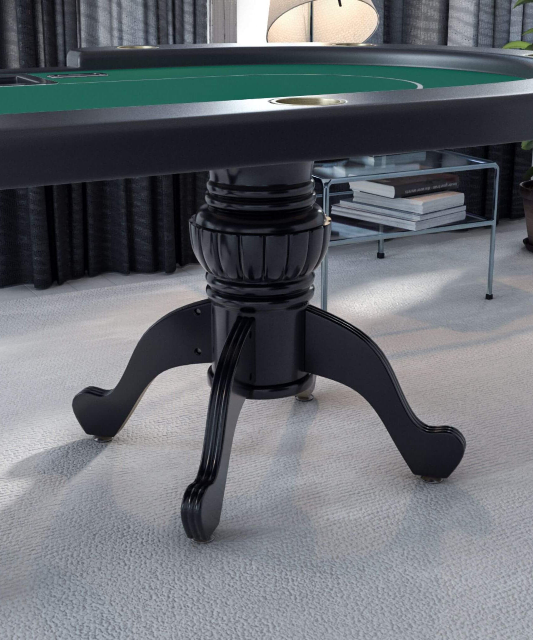 Premium 96-Inch Aura Oval Poker Table With Cup Holders, Chips Tray And Drop Box (SAK31045)