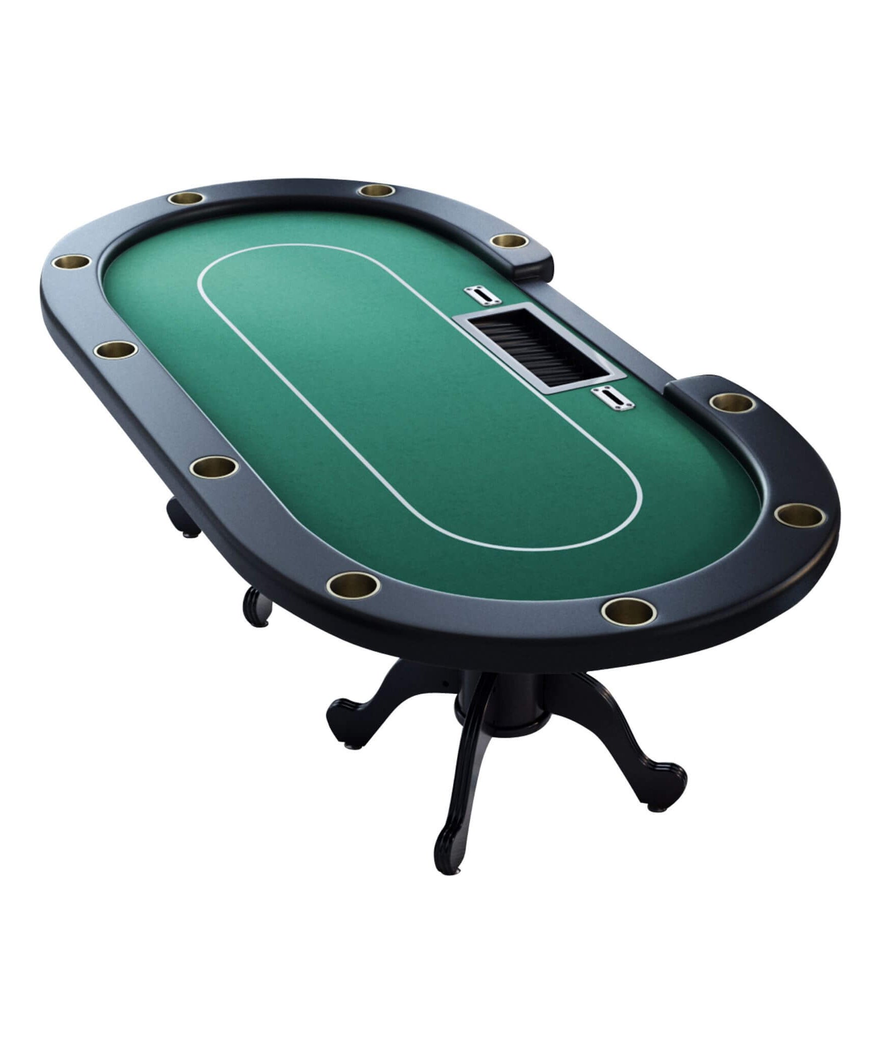 Premium 96-Inch Aura Oval Poker Table With Cup Holders, Chips Tray And Drop Box (SAK31045)