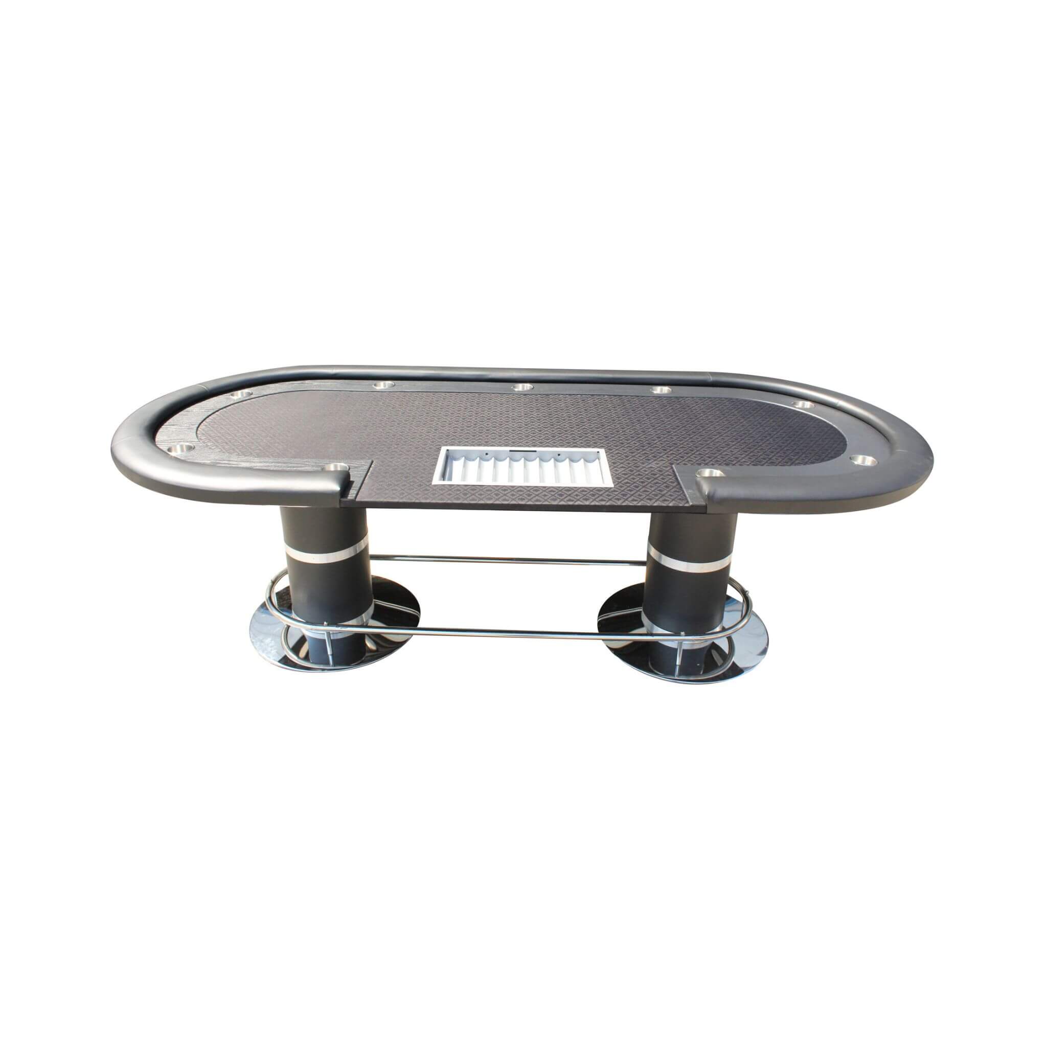 Premium 96-Inch Oval Poker Table With Racetrack And Chips Tray (SAK66823)