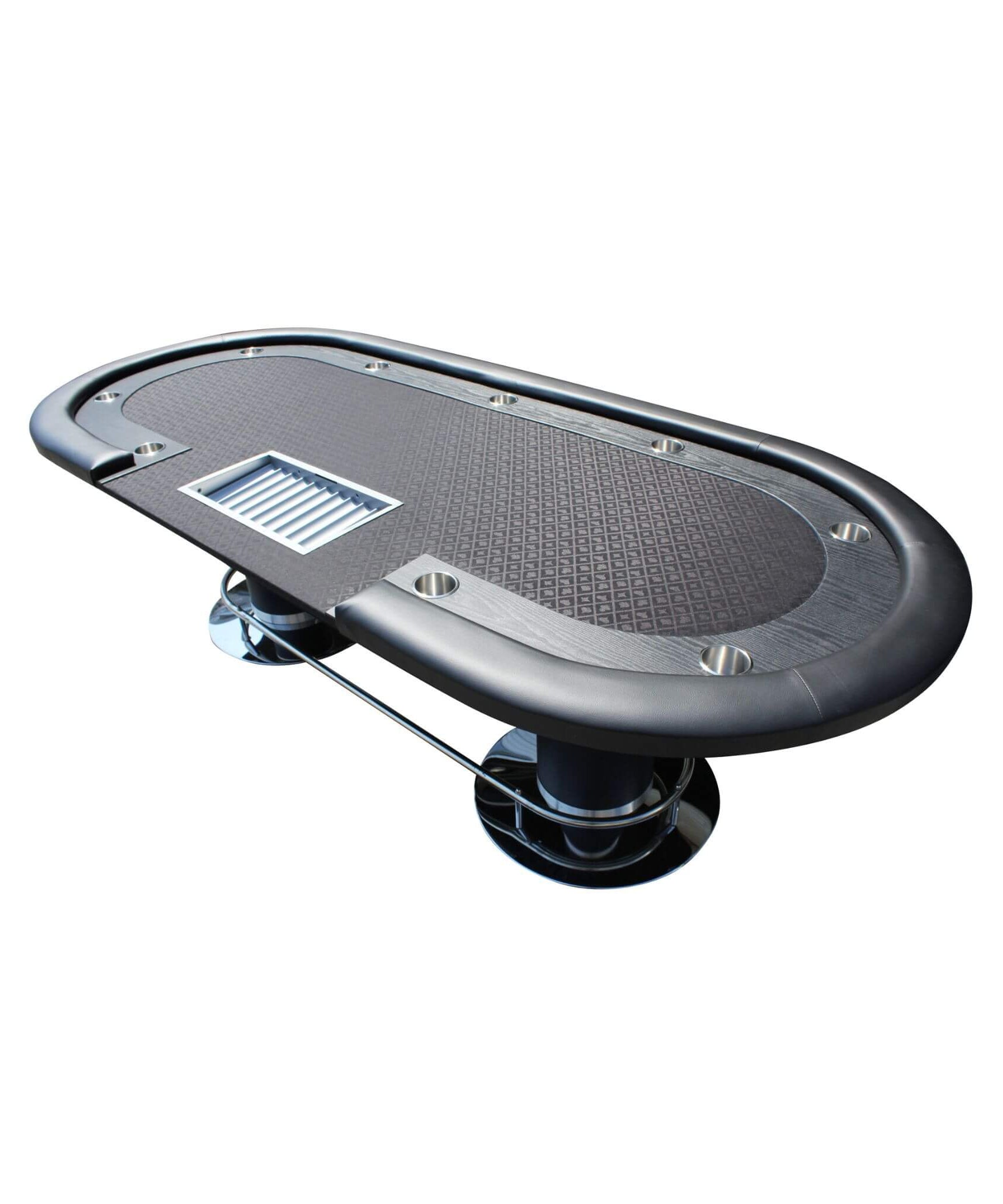 Premium 96-Inch Oval Poker Table With Racetrack And Chips Tray (SAK66823)