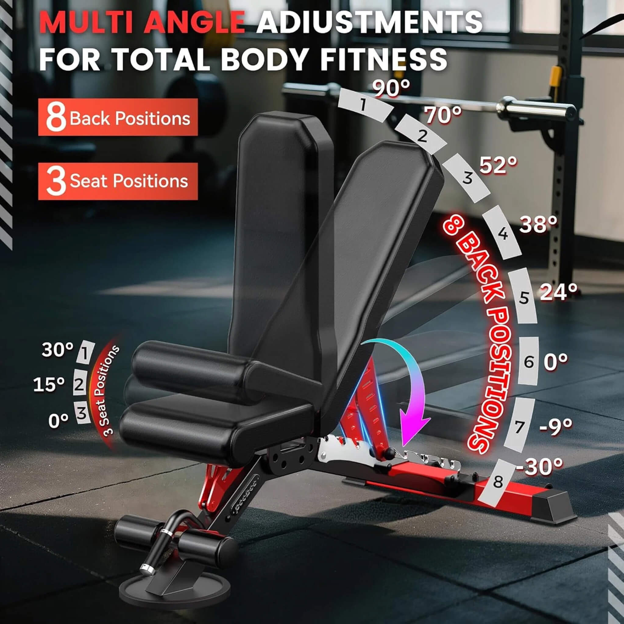 Rovix Premium 2000LBS All-In-One Squat Rack Power Cage With Smith Machine (SAK59213)