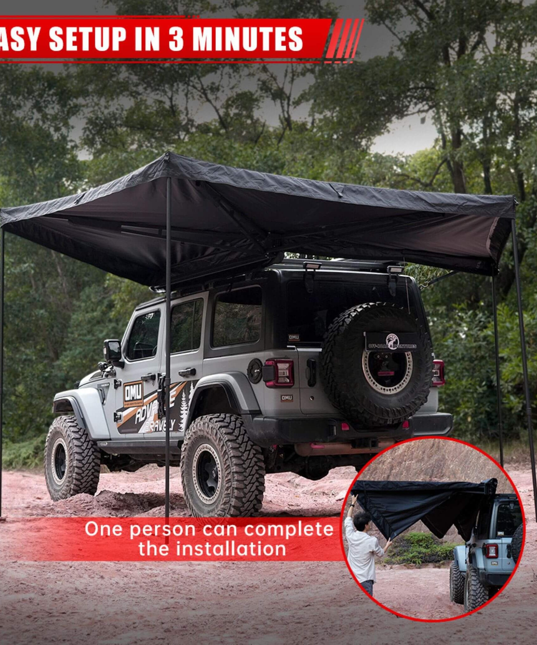 Trailora Horizon Premium All-Weather Top Only Multi-Functional 270 Degree Outdoor Awning House Tent (SAK24839)