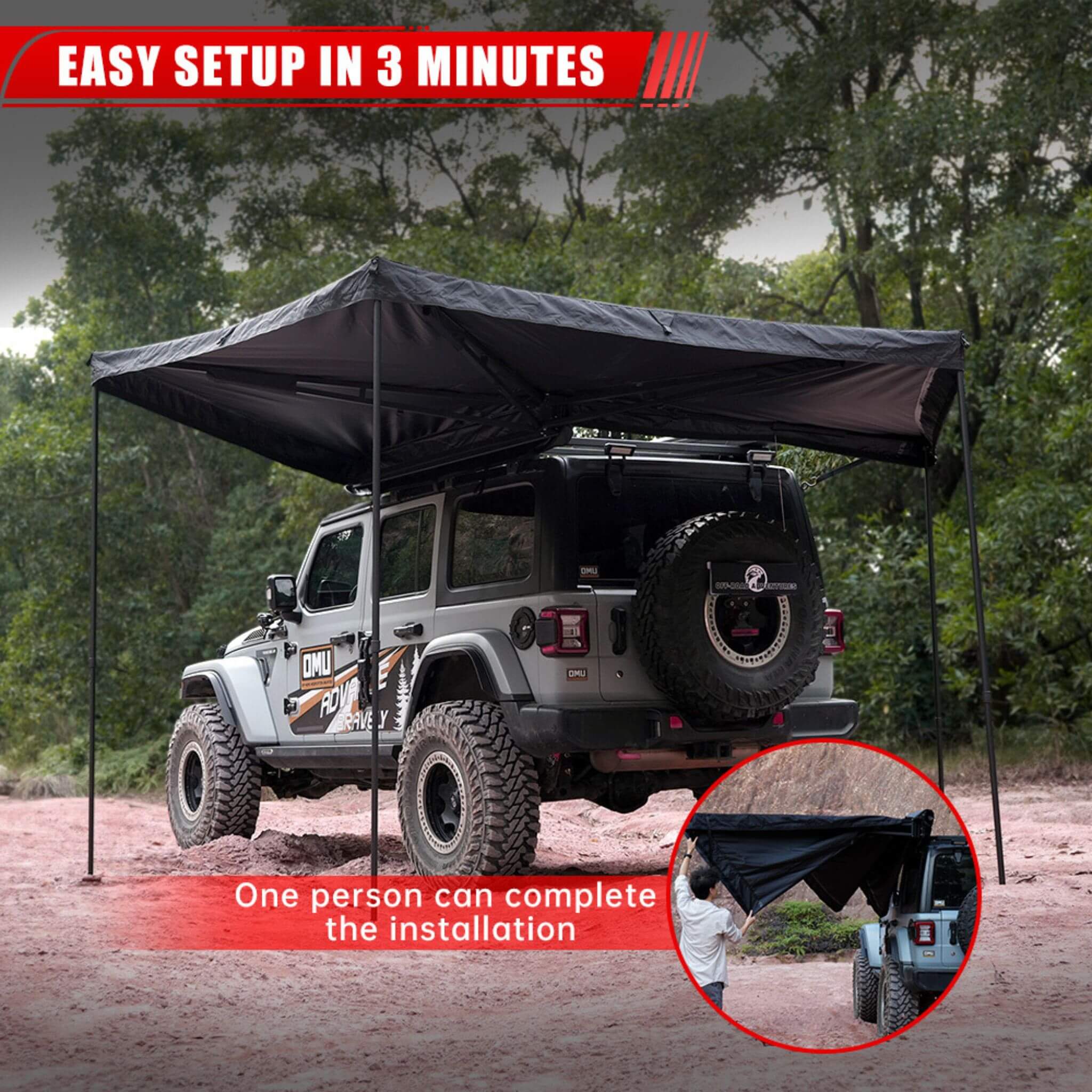 Trailora Horizon Premium All-Weather Top Only Multi-Functional 270 Degree Outdoor Awning House Tent (SAK24839)