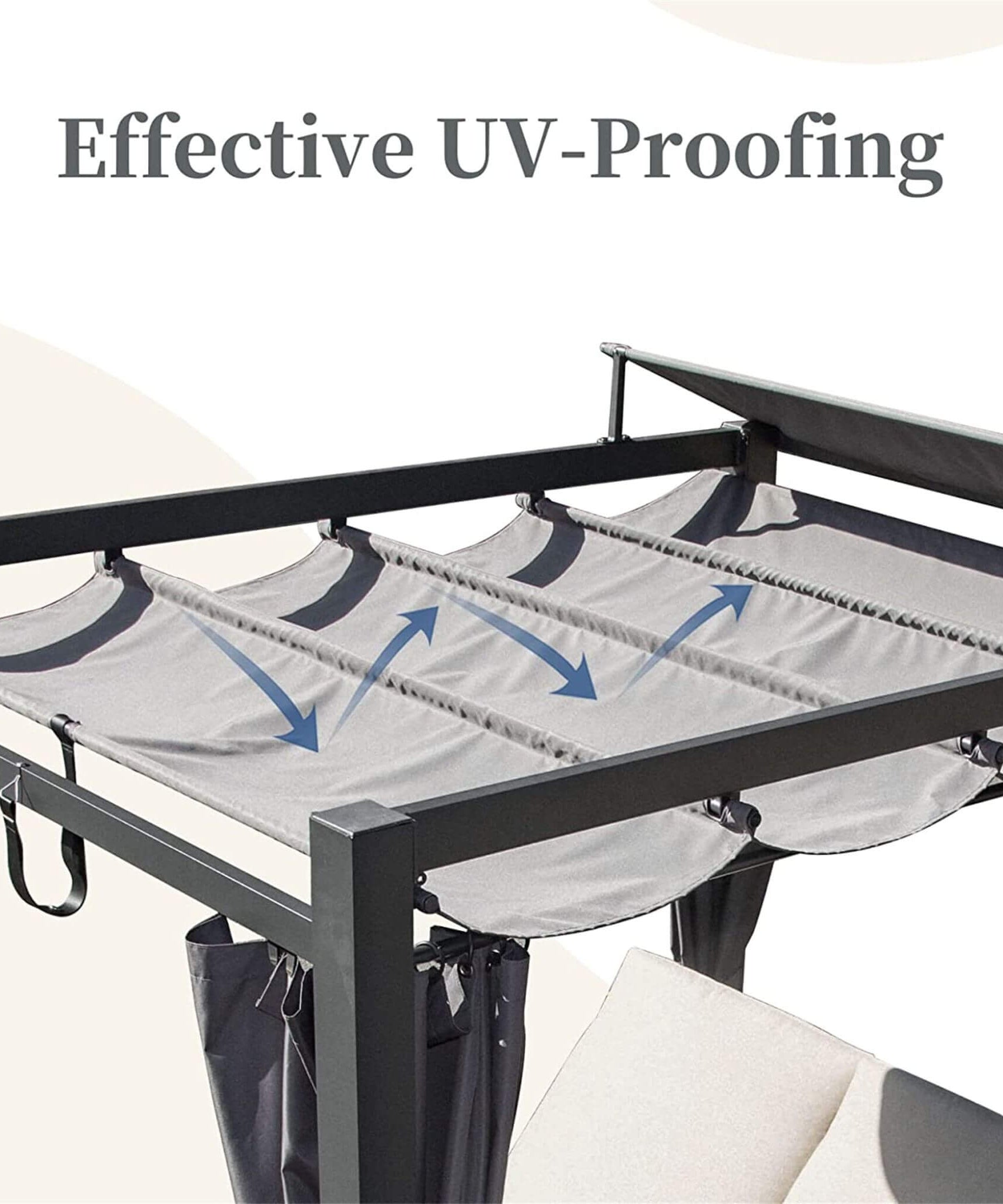 Alora Premium Aluminum Outdoor Patio Daybed With Retractable Canopy And Double Chaise Lounge (SAK17682)