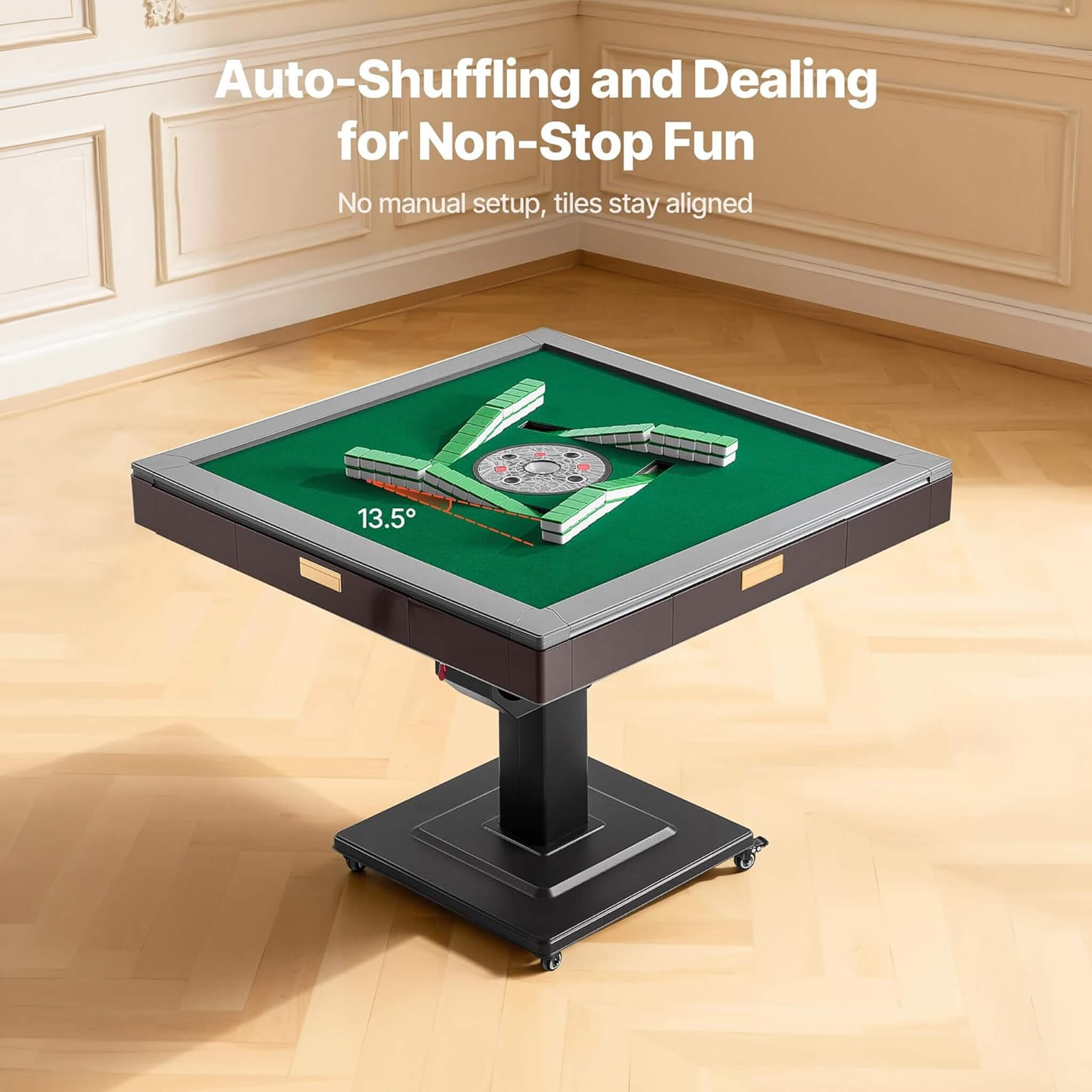 Premium Automatic Foldable Mahjong Table With Wheels And Two Sets Of Tiles (SAK92307)