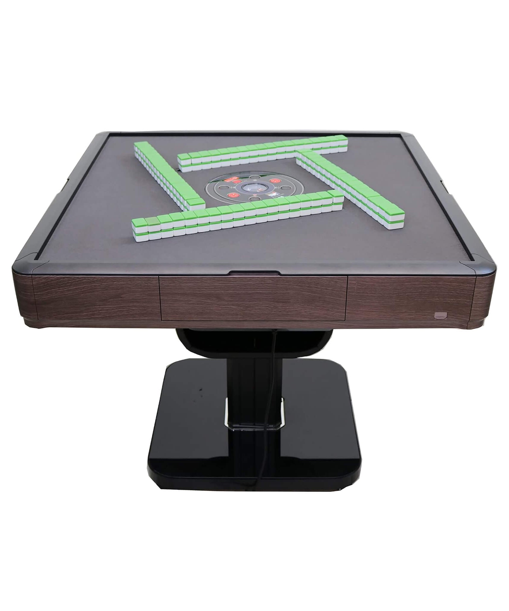 Premium Automatic Folding Mahjong Table With Walnut Finish, Two Set Of 166 40MM Numbered Tiles, And Hard Table Cover (SAK41893)