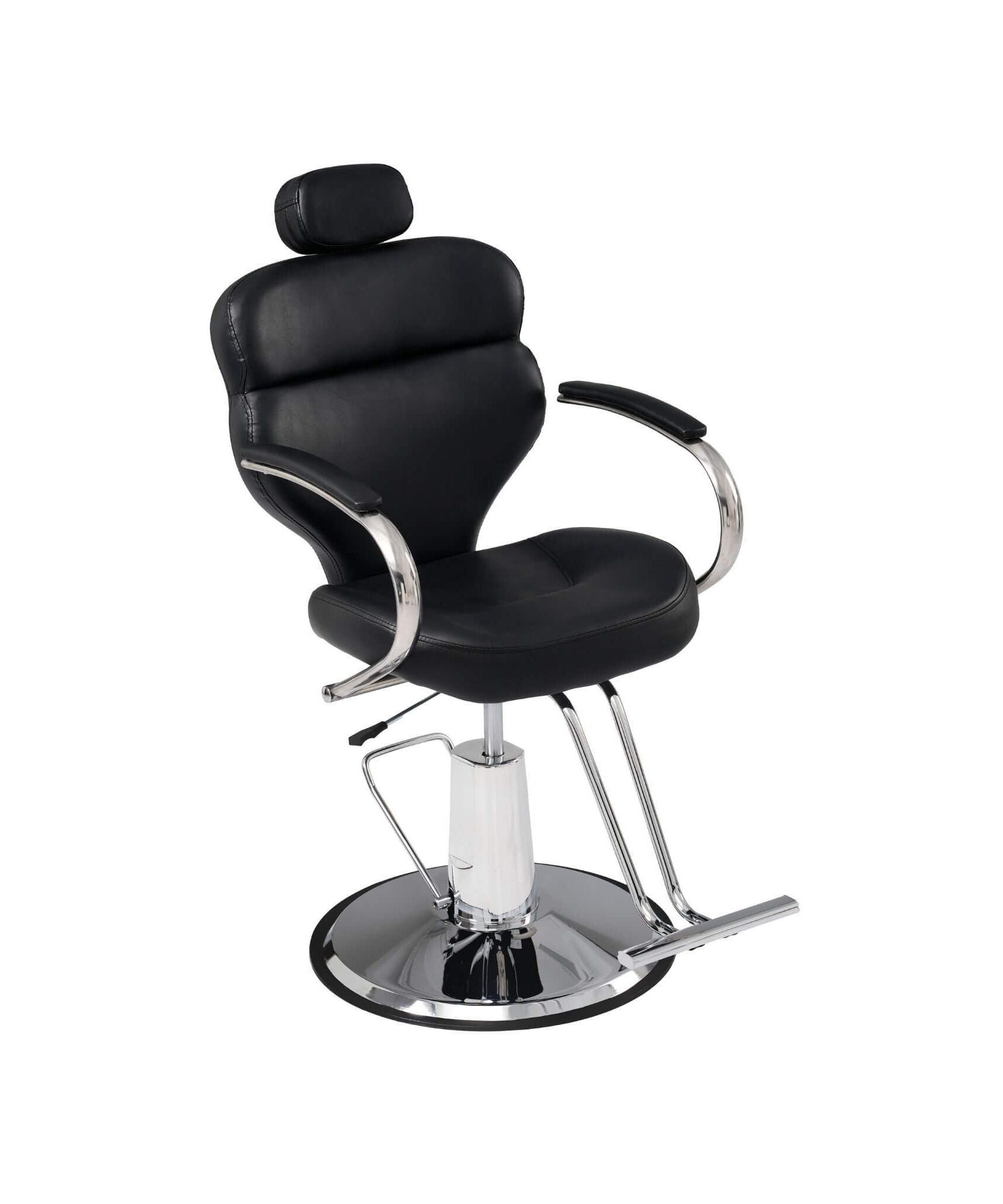 Premium Black PU Leather Reclining Barber Chair With Hydraulic Pump (SAK53892)
