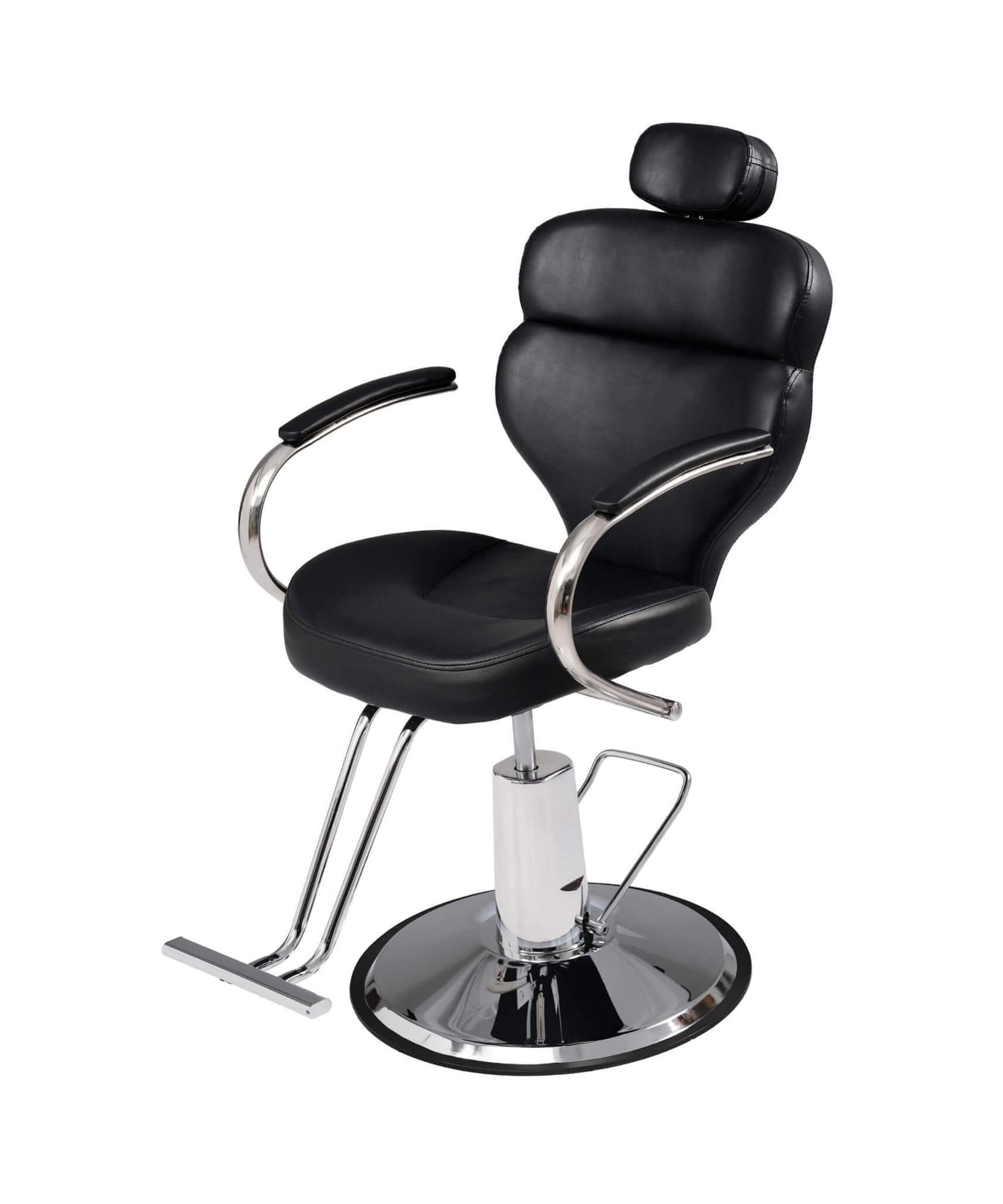 Premium Black PU Leather Reclining Barber Chair With Hydraulic Pump (SAK53892)