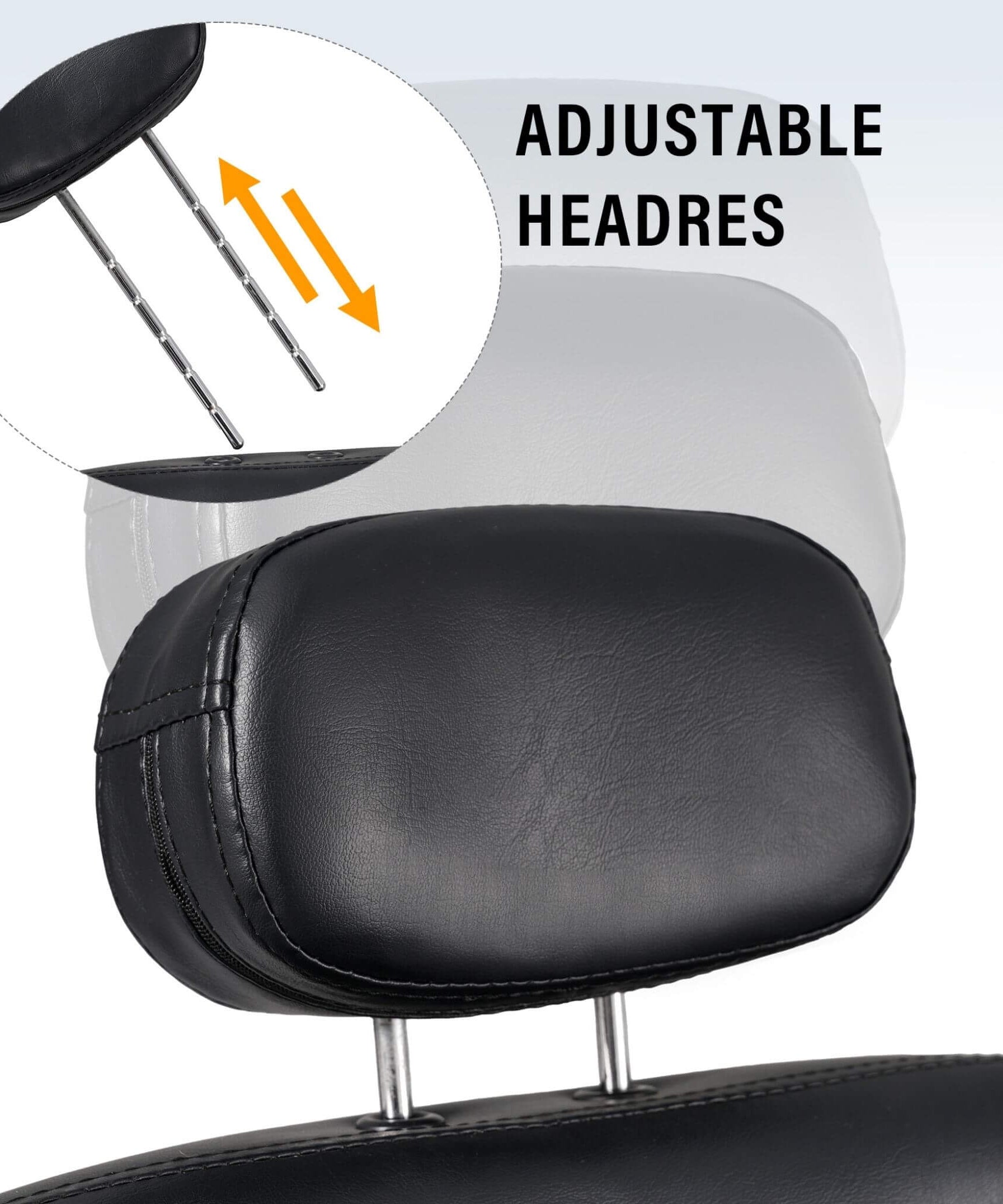 Premium Black PU Leather Reclining Barber Chair With Hydraulic Pump (SAK53892)