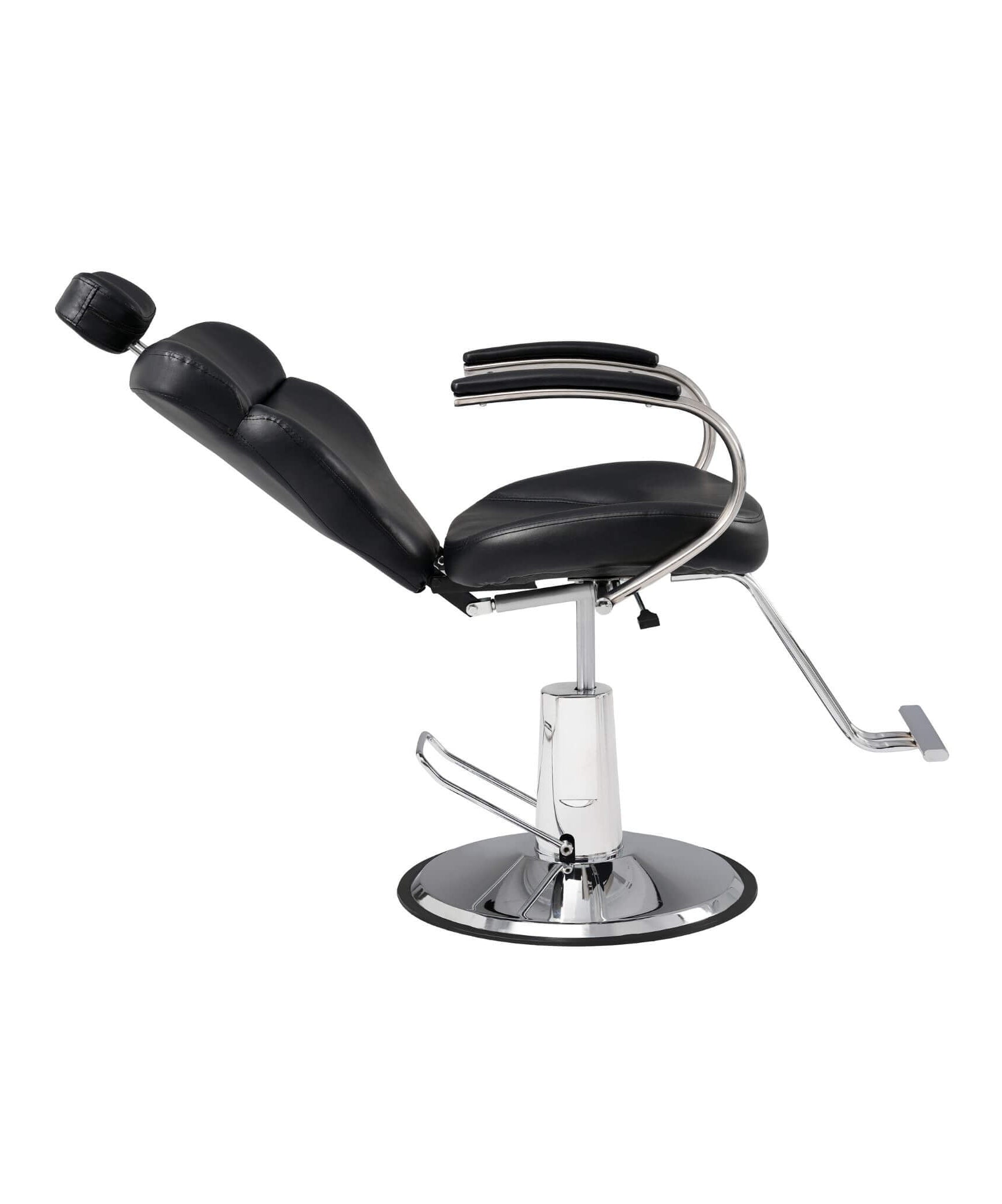 Premium Black PU Leather Reclining Barber Chair With Hydraulic Pump (SAK53892)