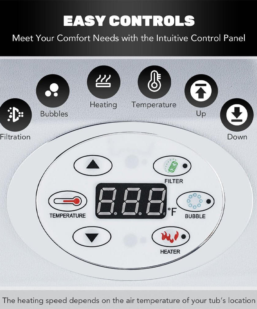 Premium 7FT Blow Up 6-Person Sauna Pool Hot Tub With 130 Jets (SAK63510)