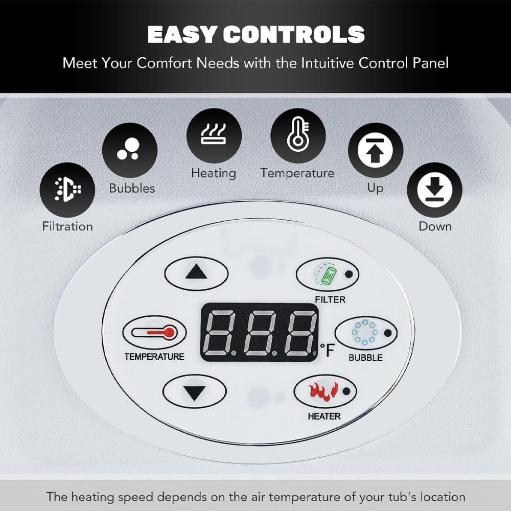 Premium 7FT Blow Up 6-Person Sauna Pool Hot Tub With 130 Jets (SAK63510)