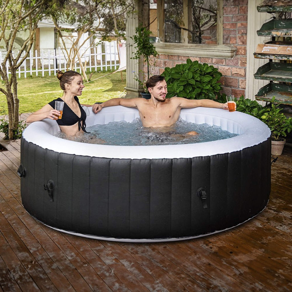 Premium 7FT Blow Up 6-Person Sauna Pool Hot Tub With 130 Jets (SAK63510)