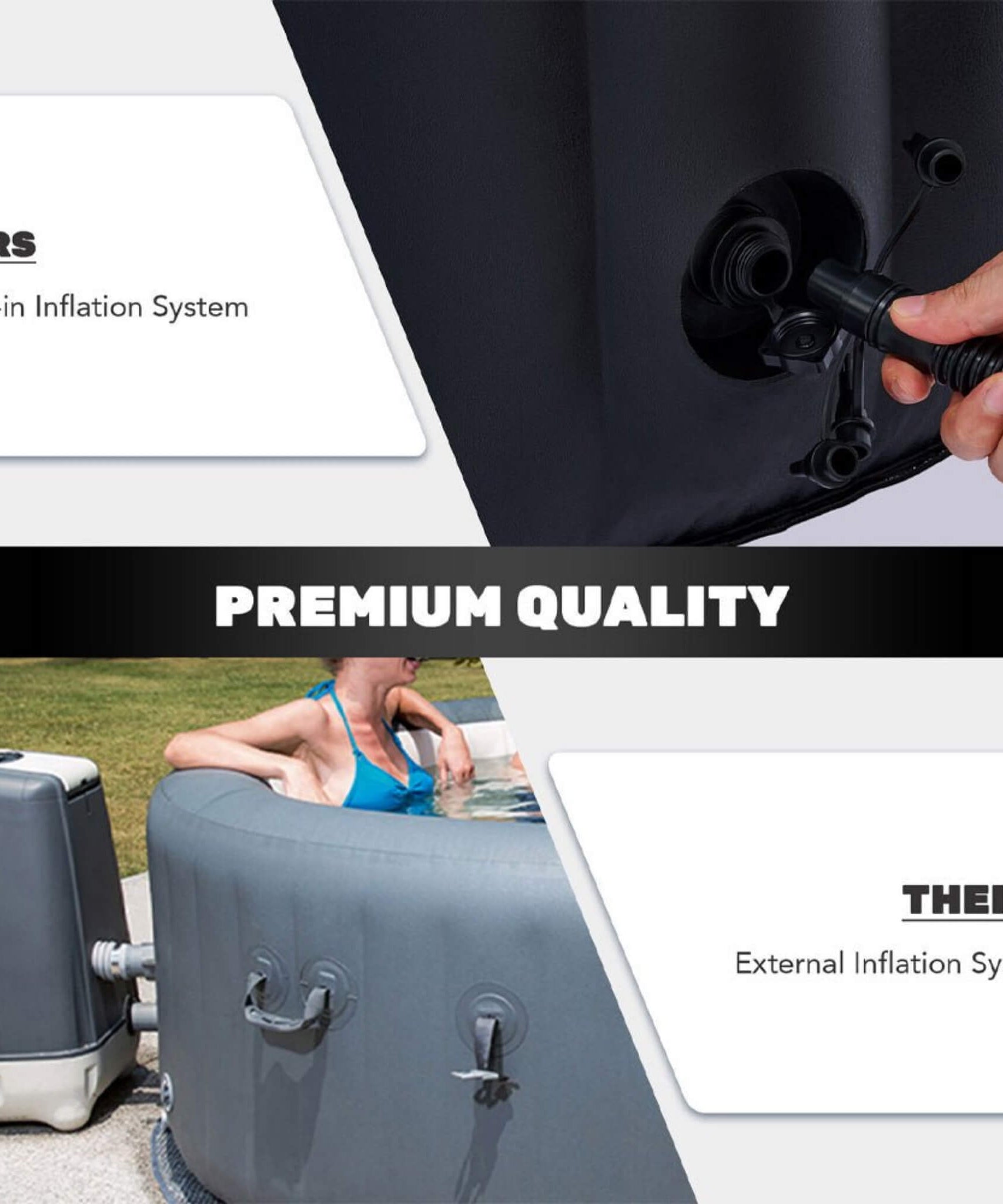 Premium 7FT Blow Up 6-Person Sauna Pool Hot Tub With 130 Jets (SAK63510)