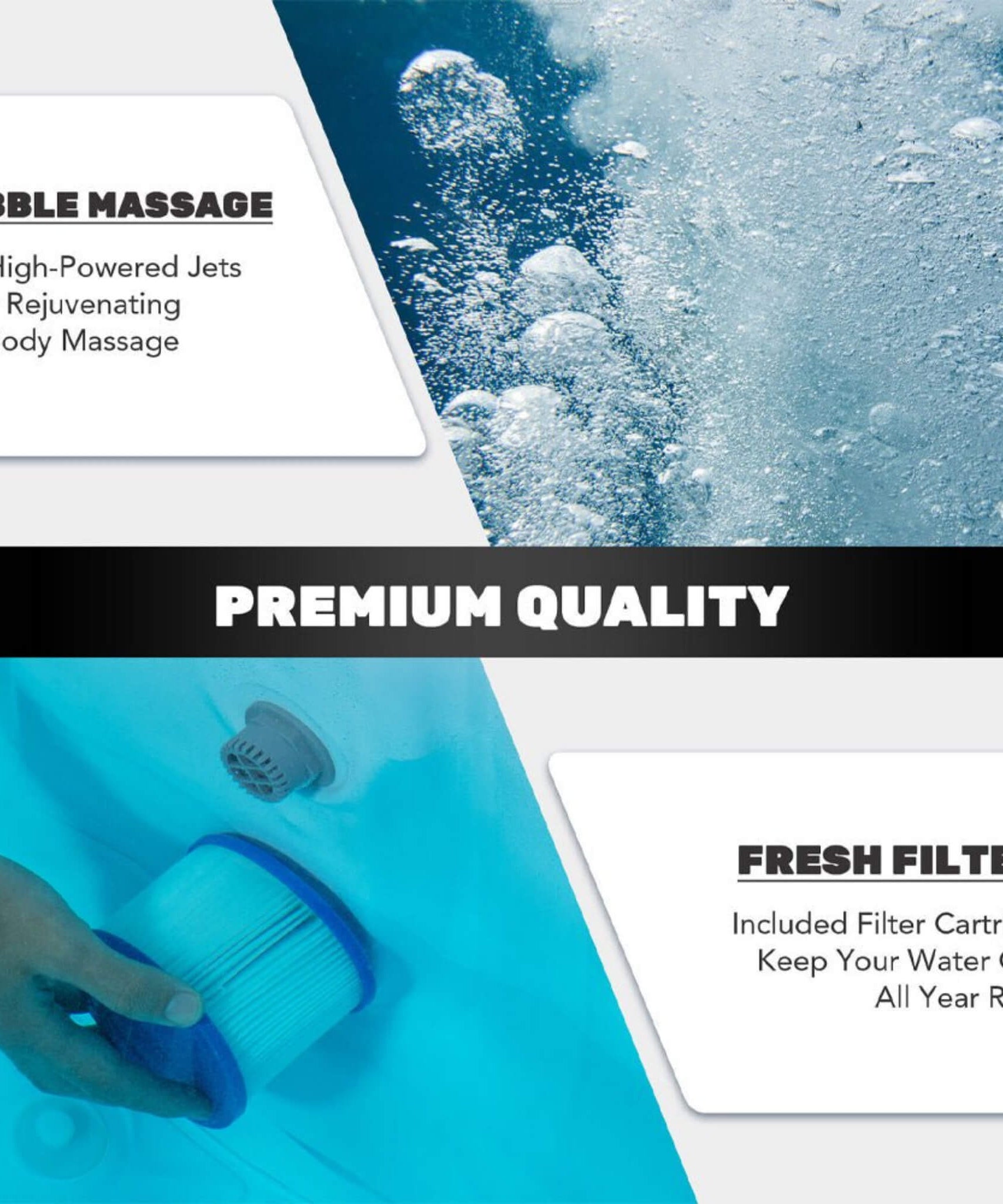 Premium 7FT Blow Up 6-Person Sauna Pool Hot Tub With 130 Jets (SAK63510)
