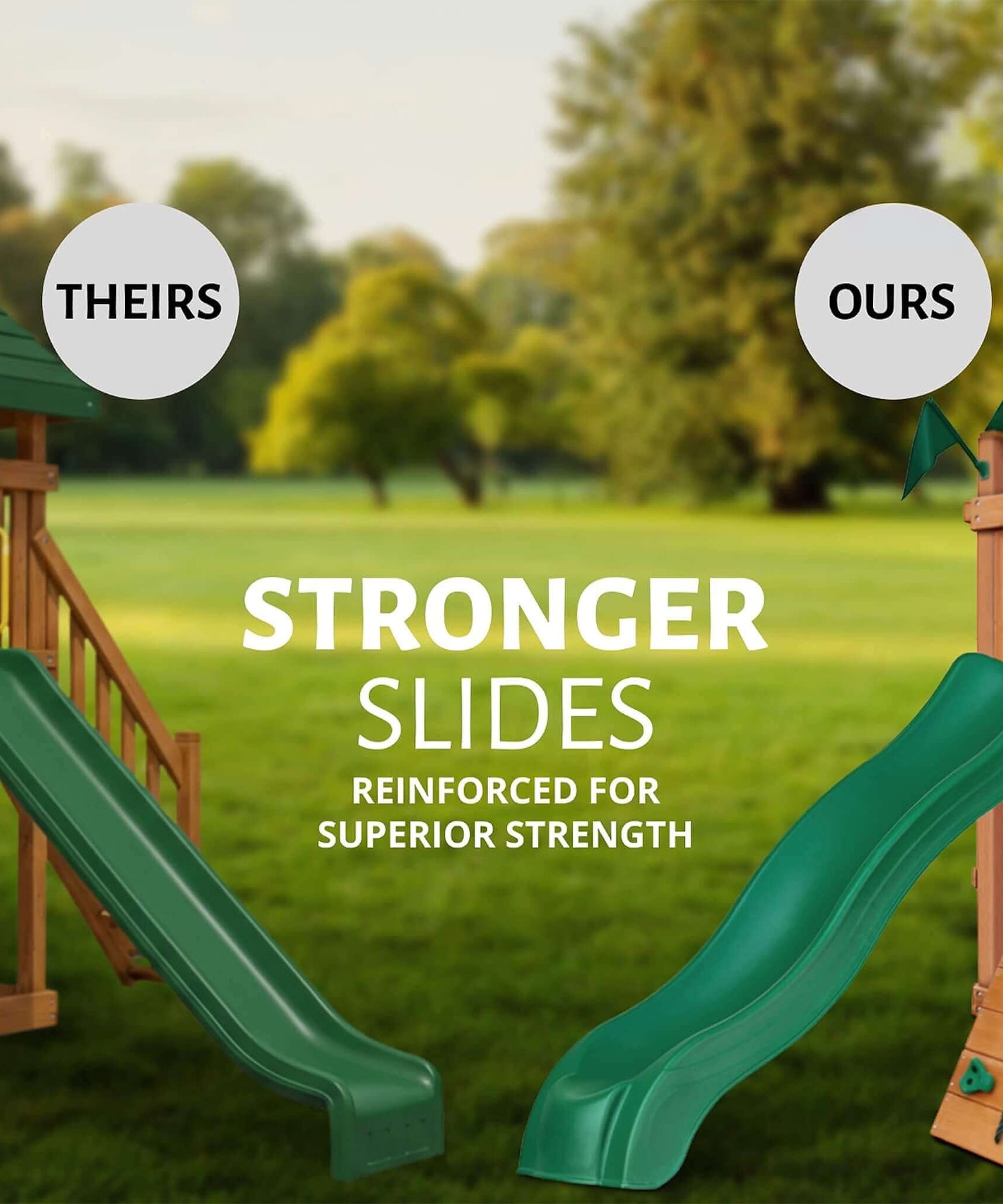 Premium Cedar Wood Swing Set With 3 Play Decks 3 Slides And Monkey Bars (SAK21486)