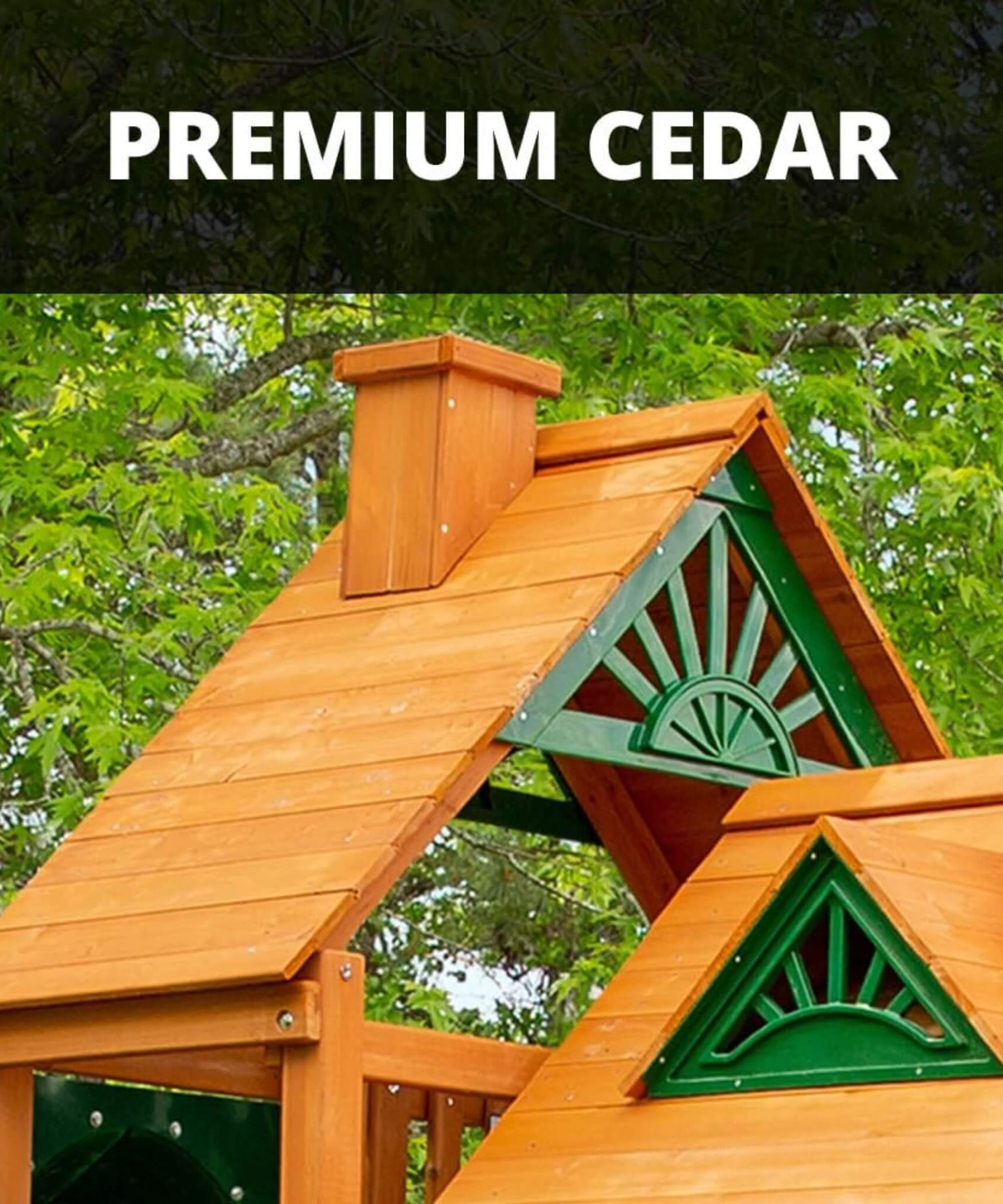 Premium Cedar Wood Swing Set With Tower Tire Swing Slide Ramp And Clatter Bridge (SAK85961)