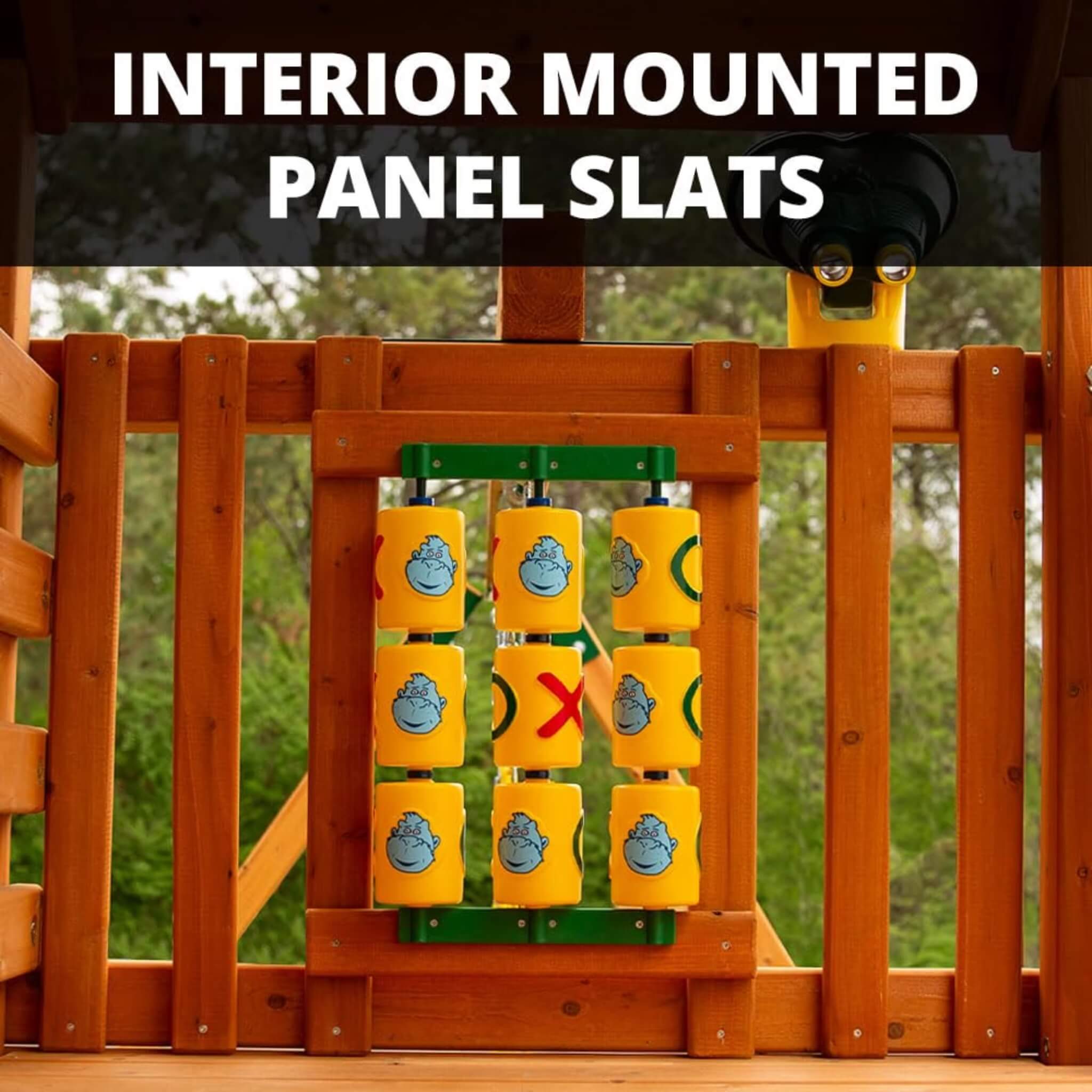 Premium Cedar Wood Swing Set With Tower Tire Swing Slide Ramp And Clatter Bridge (SAK85961)