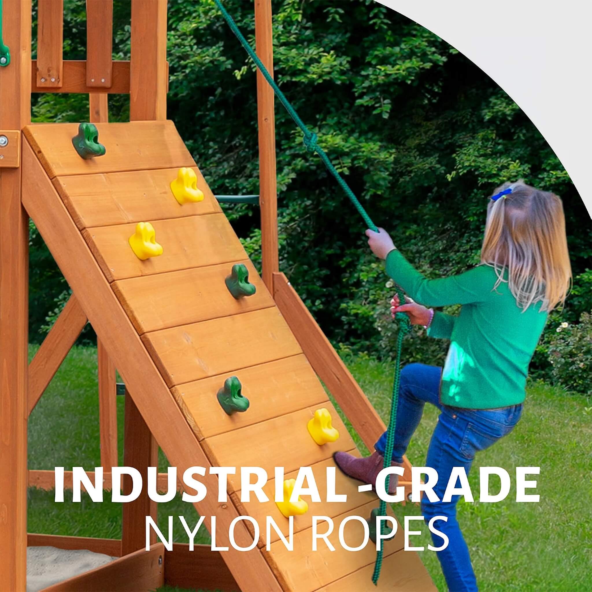 Premium Cedar Wood Treehouse Swing Set With Tube Slide And Sandbox (SAK71923)