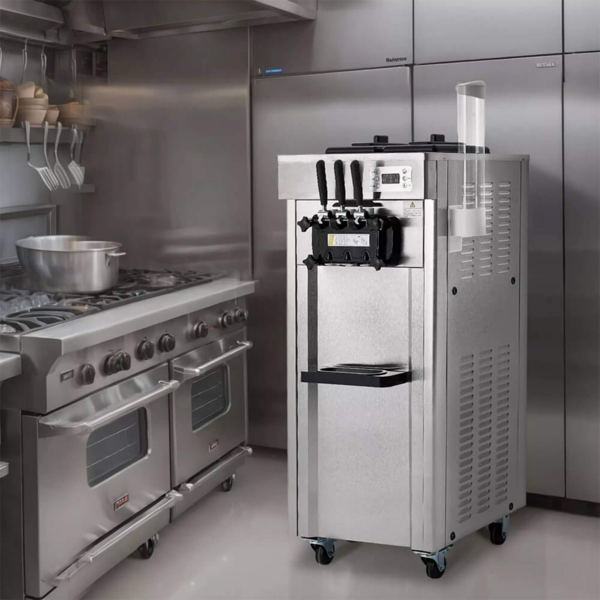 Commercial 21-31 L/H 3-Flavor Freestanding Soft Serve Ice Cream Machine Maker (SAK21874)
