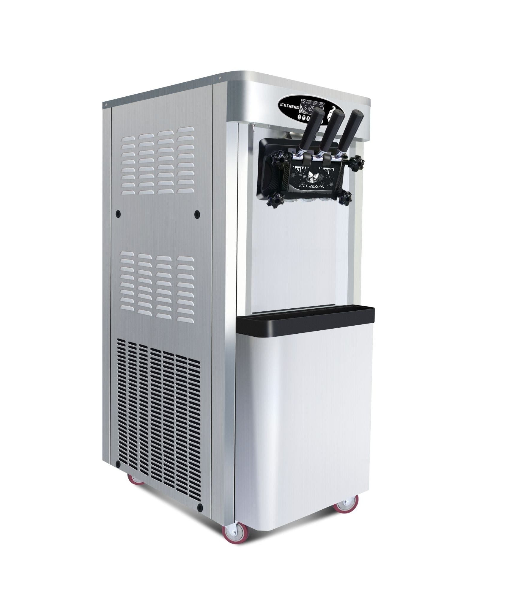 Commercial 25-30L/H Vertical 2000W 3-Flavor Soft Ice Cream Machine With Dual 6L Hoppers (SAK93406)