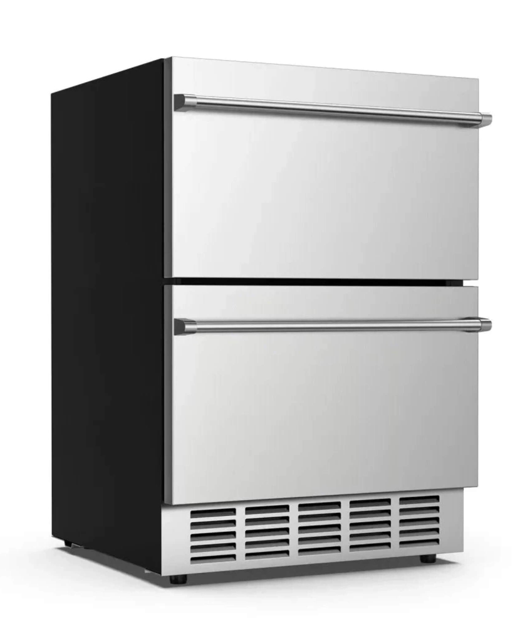 Premium 5.3 Cu.Ft Double Drawer Stainless Steel Built-In Wine Beverage Undercounter Refrigerator (SAK92576)
