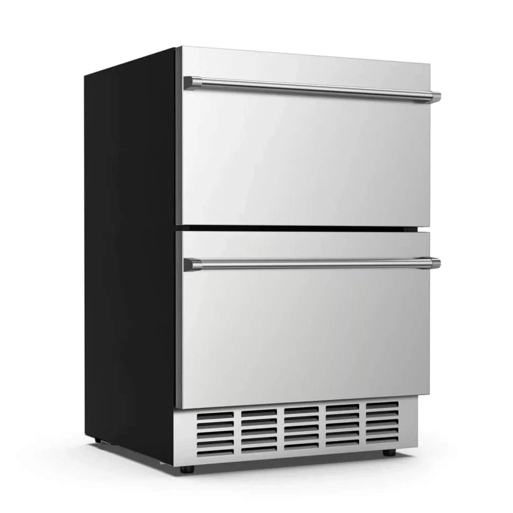 Premium 5.3 Cu.Ft Double Drawer Stainless Steel Built-In Wine Beverage Undercounter Refrigerator (SAK92576)