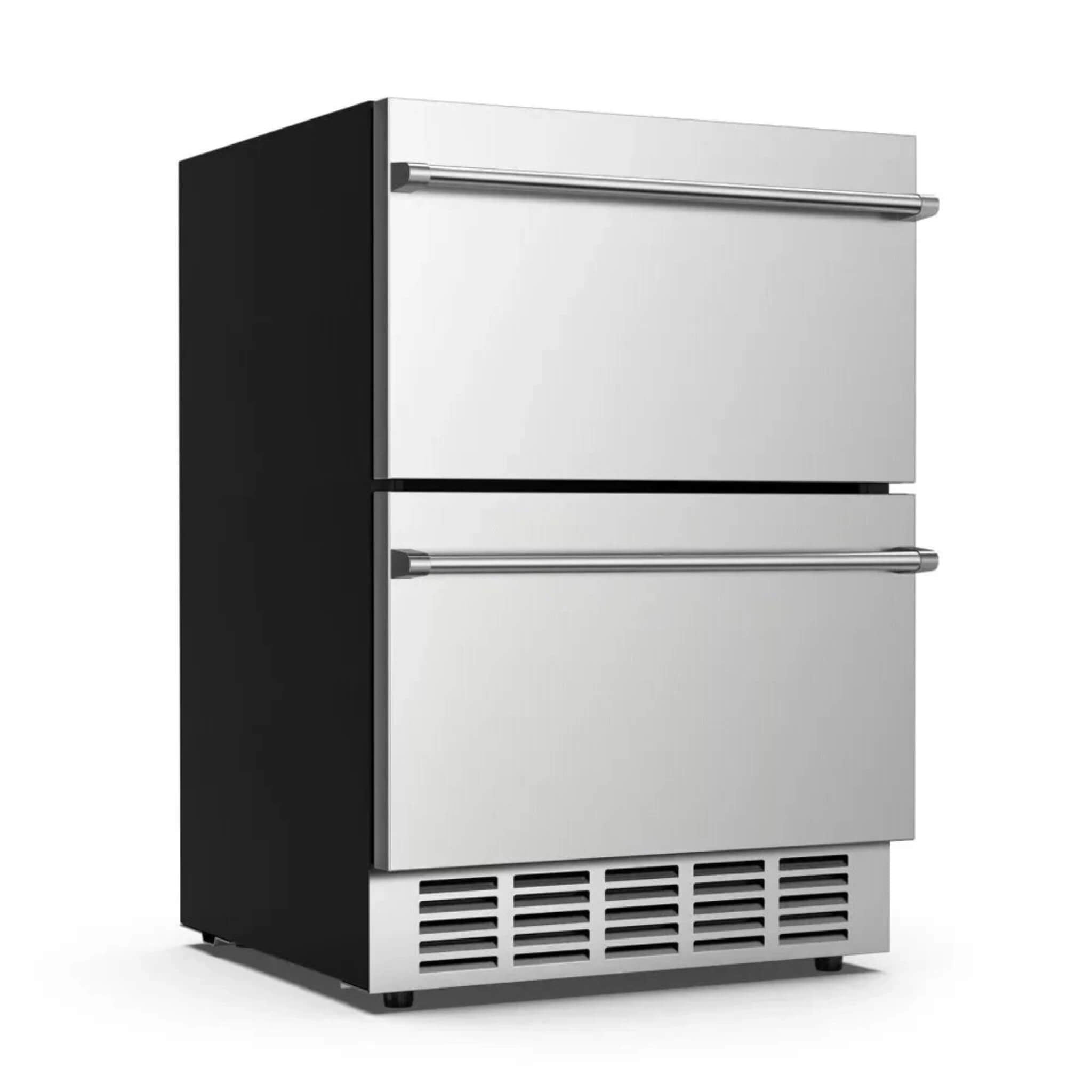 Premium 5.3 Cu.Ft Double Drawer Stainless Steel Built-In Wine Beverage Undercounter Refrigerator (SAK92576)