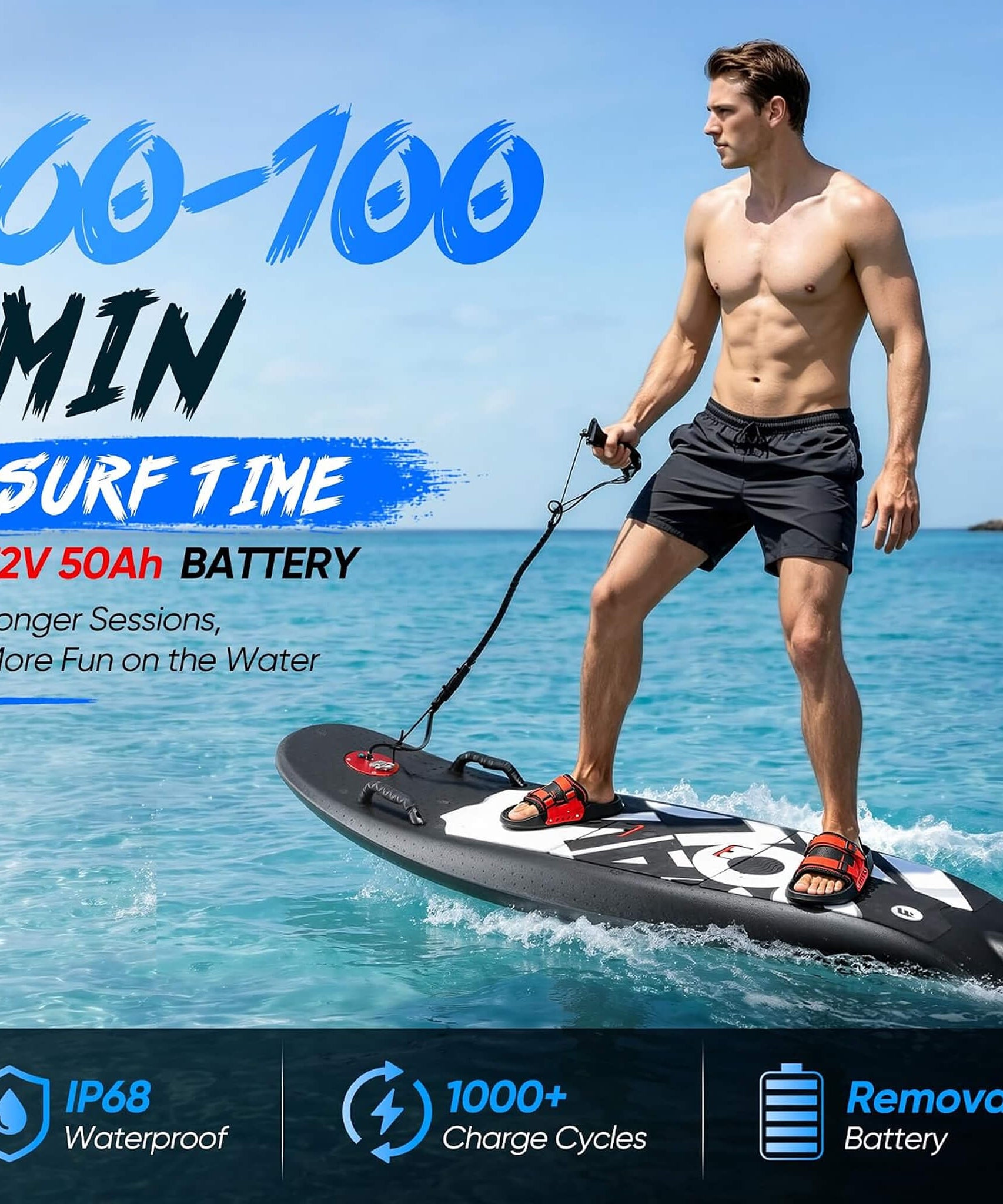 JHS Premium Dual-Speed 12KW Self-Powered Electric Motorized Surfboard (SAK63184)
